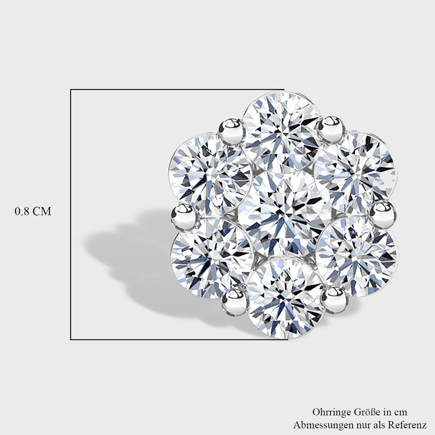 LUXURIANT Diamant Ohrringe – SGL-zertifizierte VS Labor Diamanten, 1 ct, 925 Silber & 750 Gelbgold Vermeil & Platiniert