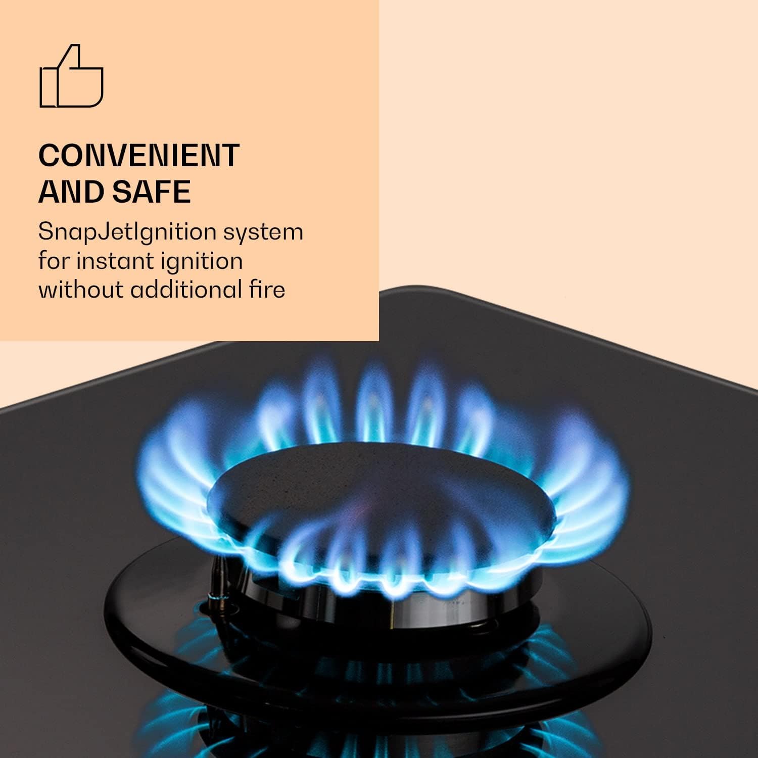 Klarstein Piano Cottura 4 Fuochi, Piano Cottura per Fornelli a Gas, Fornello a Gas Integrato 9100W, Piano Cottura Gas in Vetro e Acciaio Inossidabile per Cucina a Gas, Piano Cottura 4 Fuochi Gas GPL