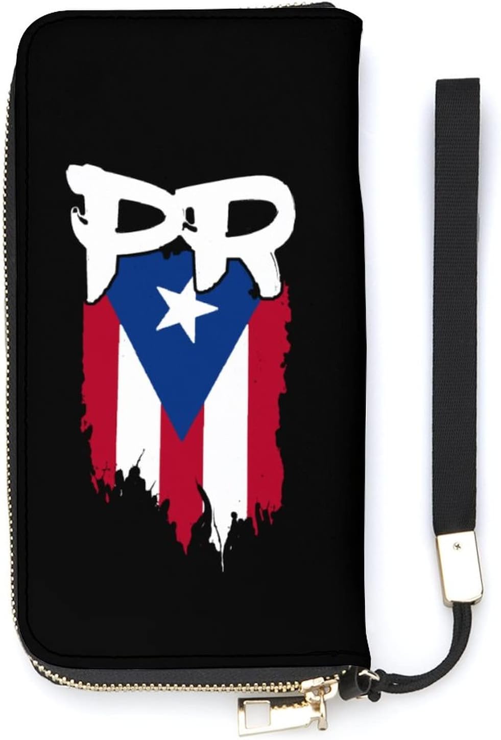 Puerto Rico Flag PR Puerto Rican Boricua Women’s PU Leather Wallet Long Card Holder Purse Clutch Handbag For Travel Shopping