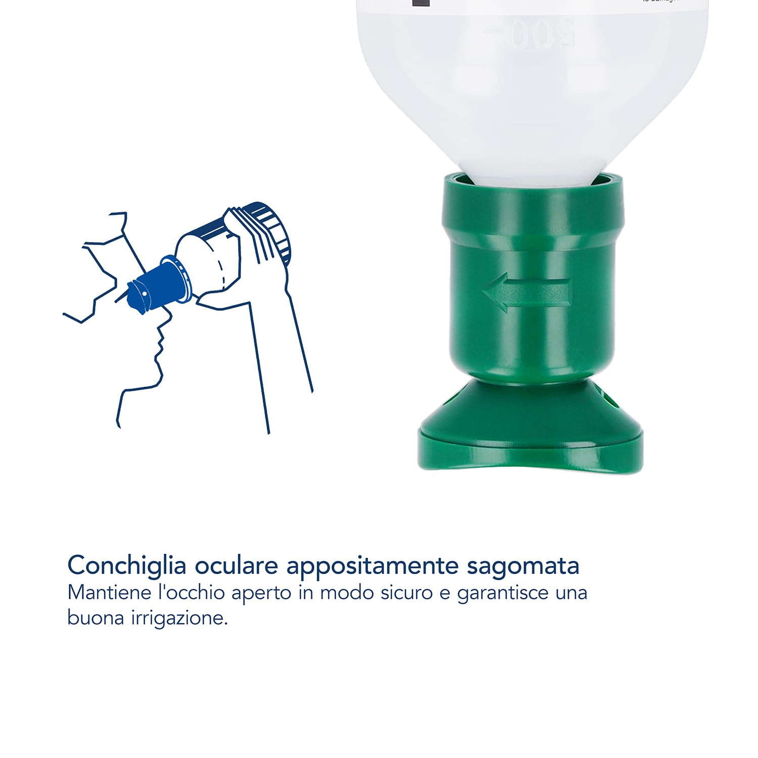 First Aid Only Flacone per lavaggio oculare 500 ml di soluzione di cloruro di sodio (0,9%) | Doccia oculare di primo soccorso con soluzione salina | Pulizia efficace degli occhi | P-44011 00