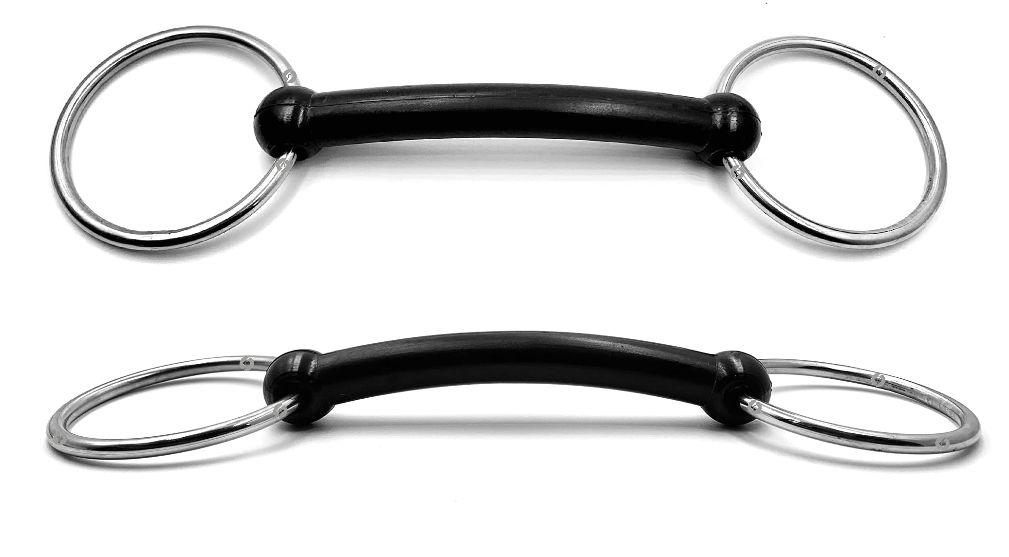 Loose Ring Rubber Mouth Snaffle Durable Horse Bit (4.5")