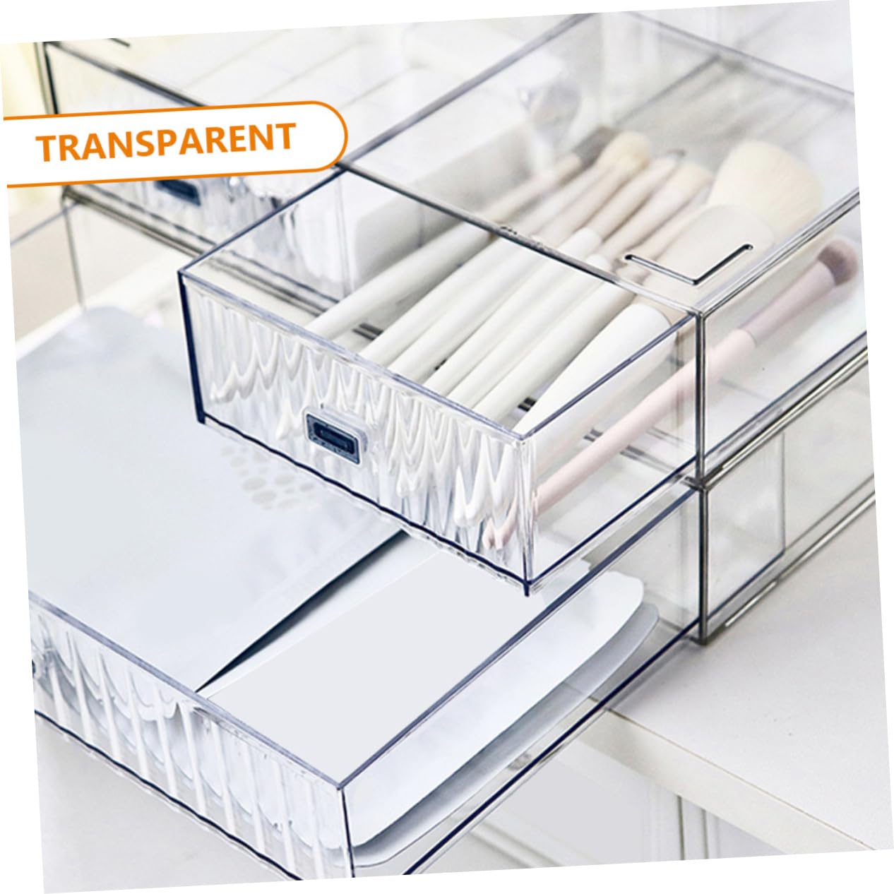 3pezzi Oggetti in Plastica Resistente Scatola Portaoggetti Per Cosmetici e Cancelleria Organizer Scrivania Multipli Per Classificare e Conservare Articoli Vari