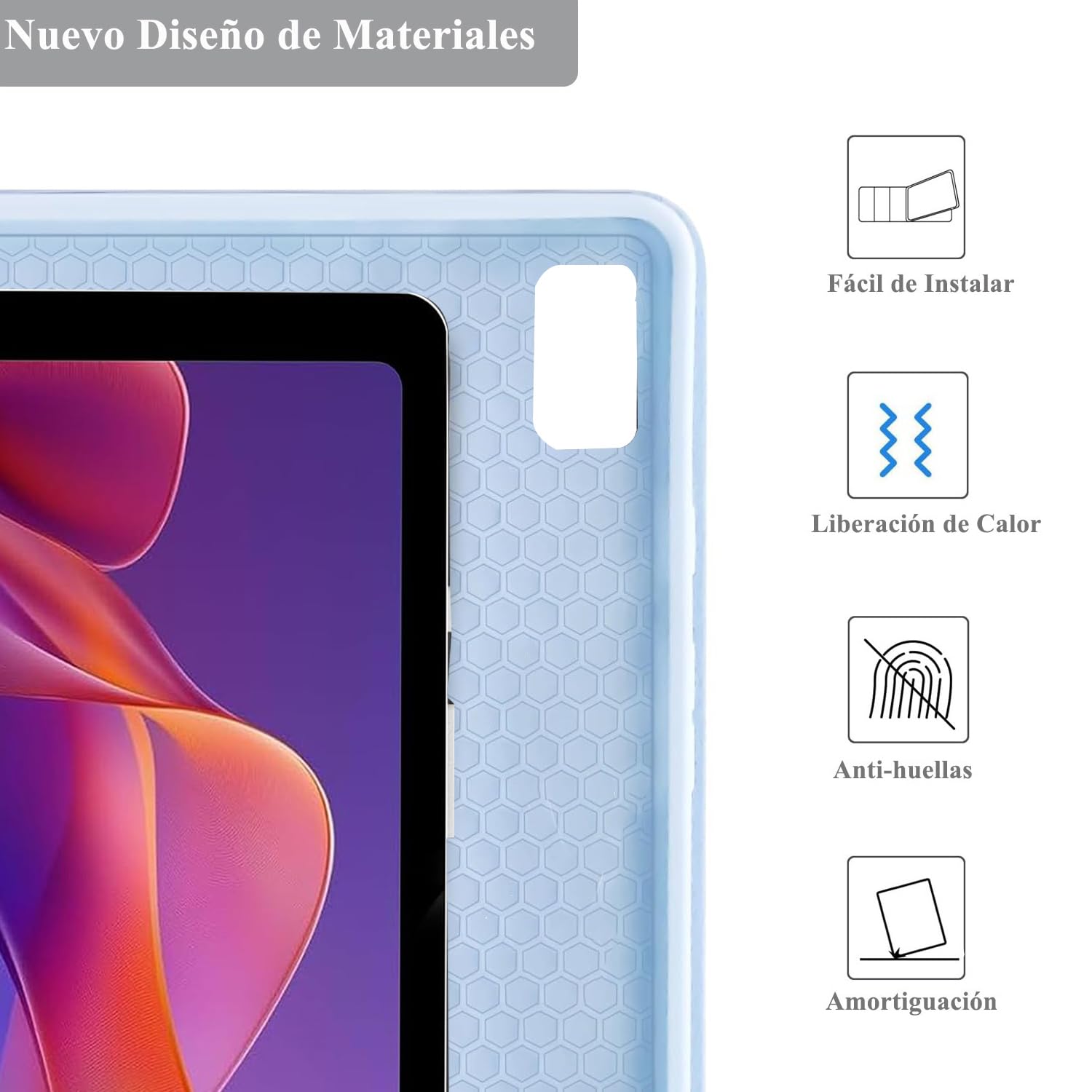 XUWUKU Funda Teclado para Xiaomi Redmi Pad 2/ Redmi Pad SE 11 Pulgadas, QWERTY Español Ñ, Funda con Teclado Bluetooth Magnético Desmontable para Xiaomi Redmi Pad 2 11 Pulgadas 2025, Azul