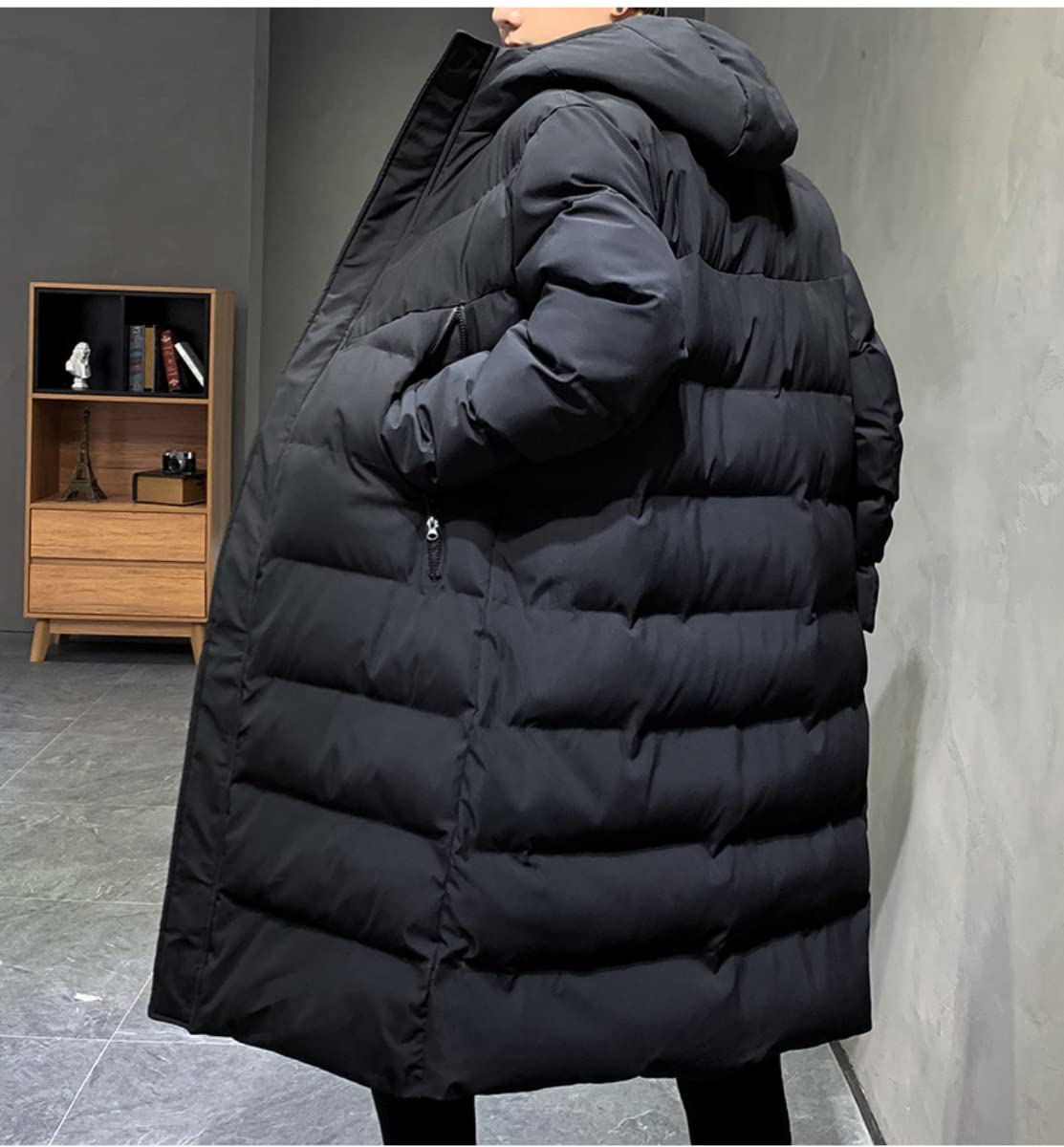 Cappotto Invernale da Uomo Piumino Ispessito Cappotto Invernale con Cappuccio Parka Antivento Impermeabile Piumino Lungo con Cappuccio Giacca Lunga con Cappuccio