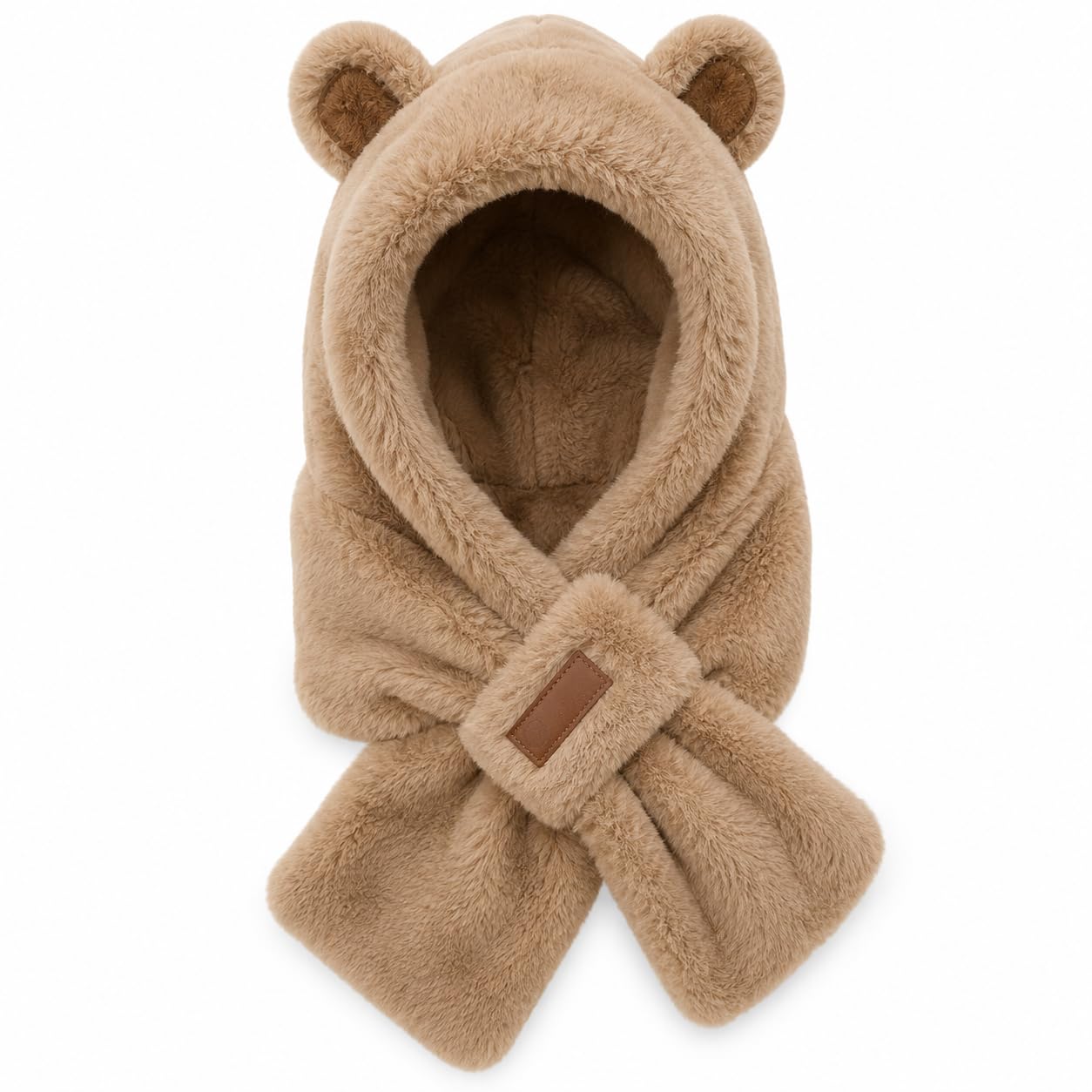 HIMAYASPS Bear Ear Hood Scarf for Men & Women, with Fluffy Bear Ears & Warm Hood Cap, for Women & Men, Brown, Pack of 1, Adult Free Size, Suitable for Everyday Winter Comfort & Style-picture-10