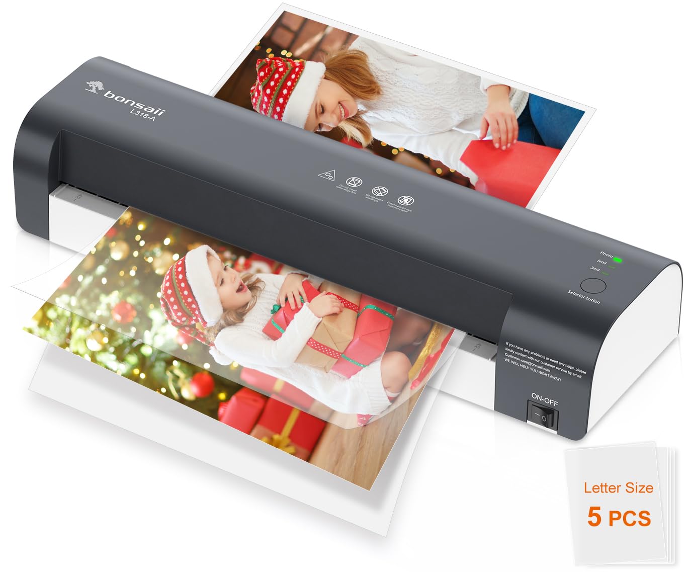 Bonsaii 13 Inch Laminator Machine for 11x17 Paper & A3 Laminating Sheets, Never-Jam Technology, 3 Heat Settings, NTC Control - Plastifieuse Thermique for Home, Office, School, L318 image 1