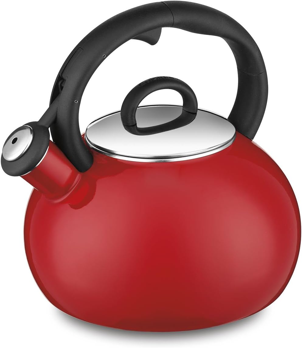 Cuisinart Valor Porcelain Enamel on Steel Tea Kettle, Red