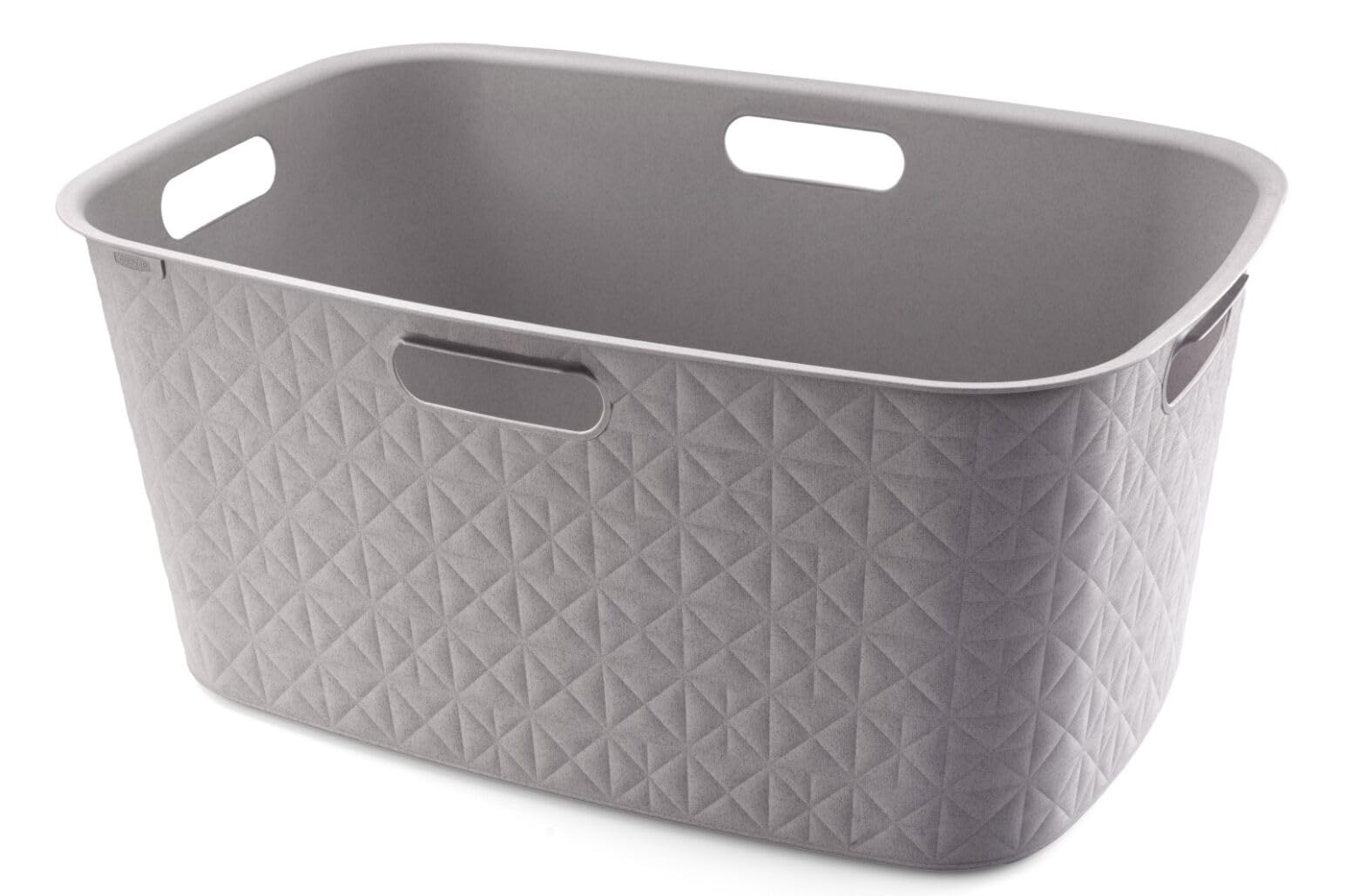 CURVER Softex Laundry Basket 45L - Elegant Design - Lightweight, Stackable and Practical - 70% Recycled - Spacious Size 59 x 39 x 27 cm - Taupe