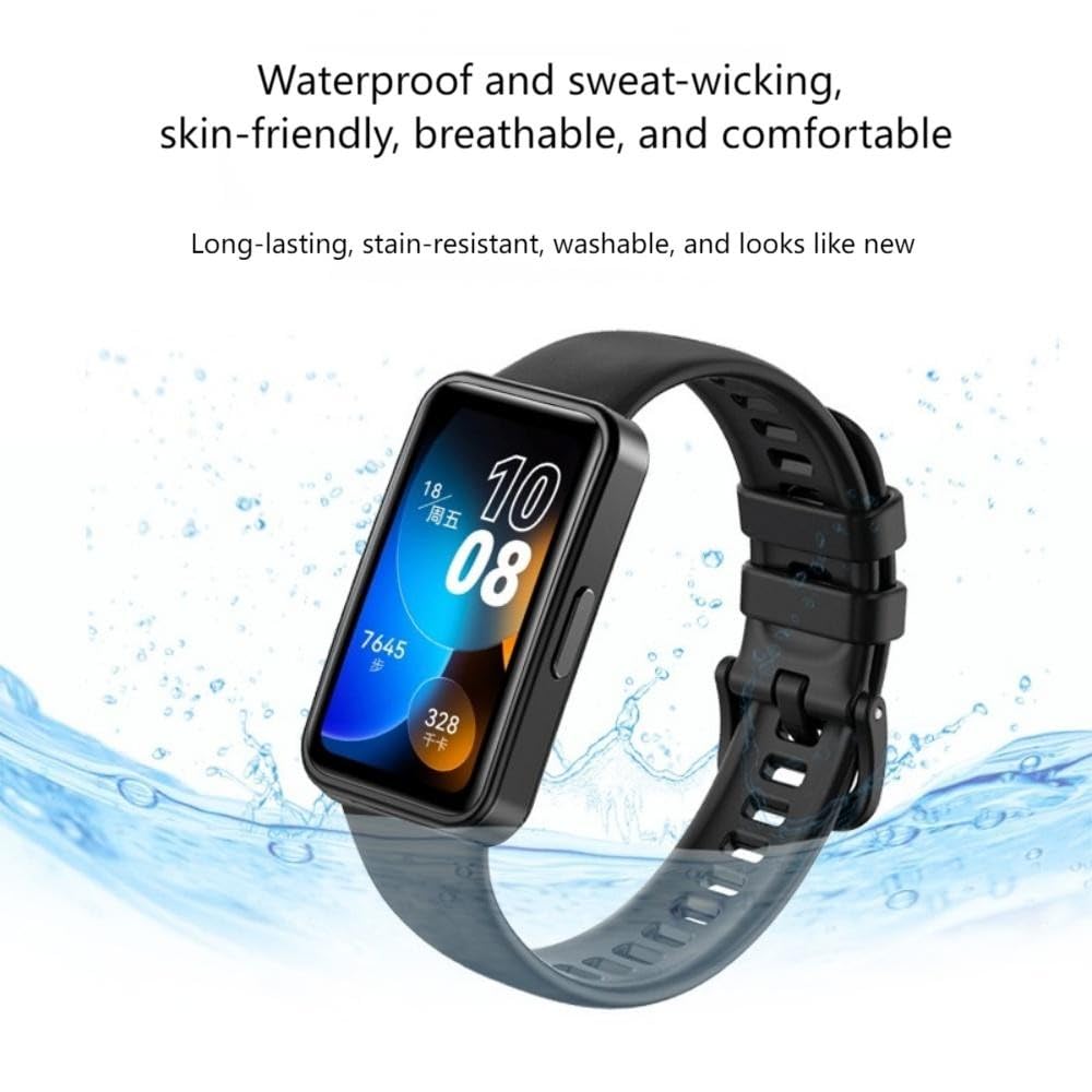 Bransoletka zastępcza, kompatybilna z Huawei Band 8/8NFC/Band 9/9NFC/Band 10/10 NFC, miękki pasek do zegarka, sportowy zegarek dla kobiet i mężczyzn