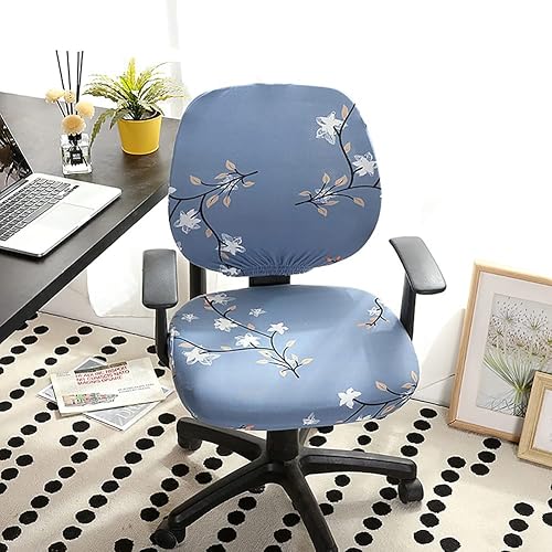 LINGXIYA Fundas de asiento extraíbles lavables, fundas elásticas para sillas de juegos de computadora, funda de silla dividida con dobladillo