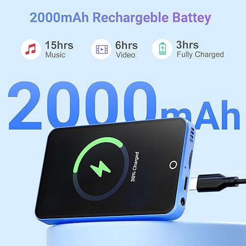 Miniatura 6 de Reproductor MP3 de 80 GB con Bluetooth y WiFi, Oilsky 4.0 pulgadas IPS pantalla táctil reproductor MP3 con altavoz, reproductor de música con