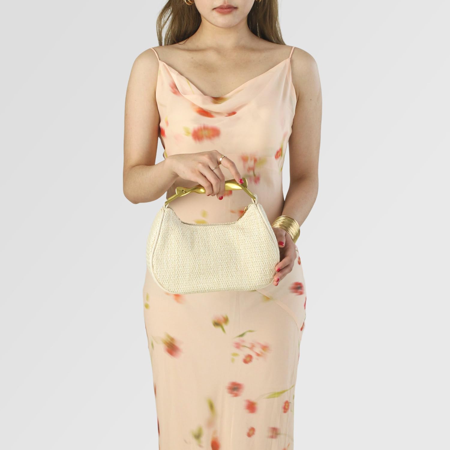 Straw Bag for Women,Boho Chic Woven Hobo Tote Handbag,Handmade Straw Crescent Satchel Purse,Mini Summer Beach Bag - Image 6