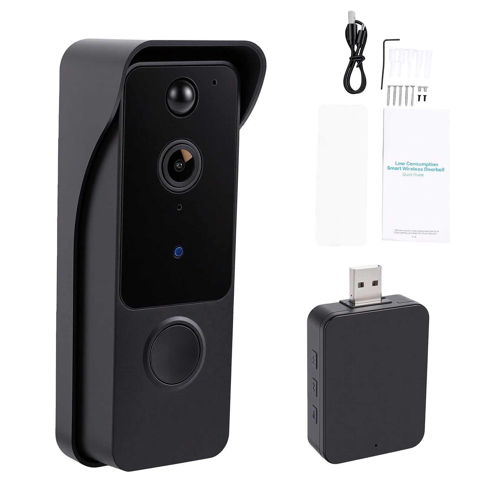 Denash Timbre con Video Inteligente 1080P con Detección de IA y Audio Bidireccional