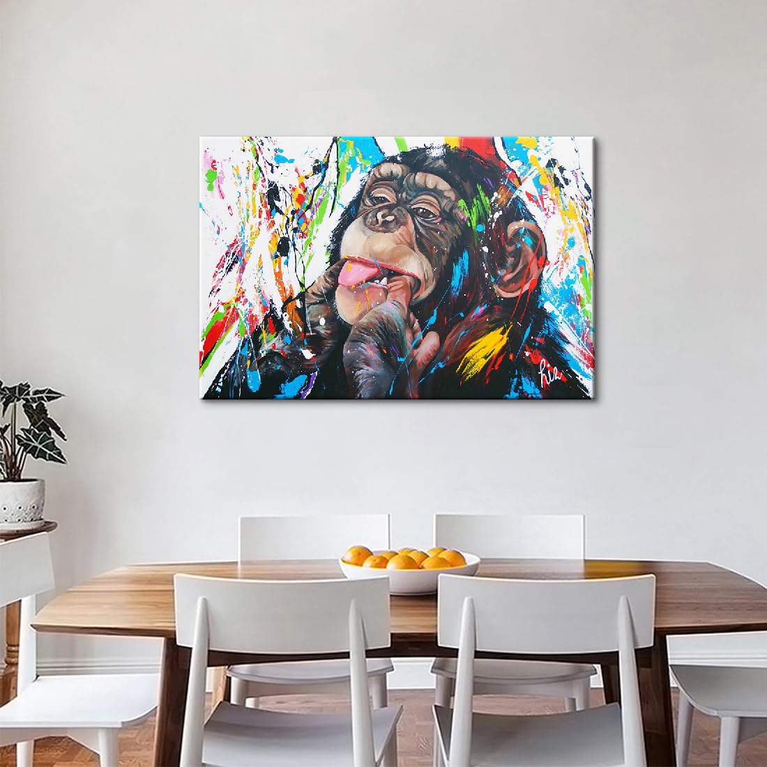Amazon.co.jp: チンパンジー アートパネル レトロ 壁掛け 絵画 寝室の