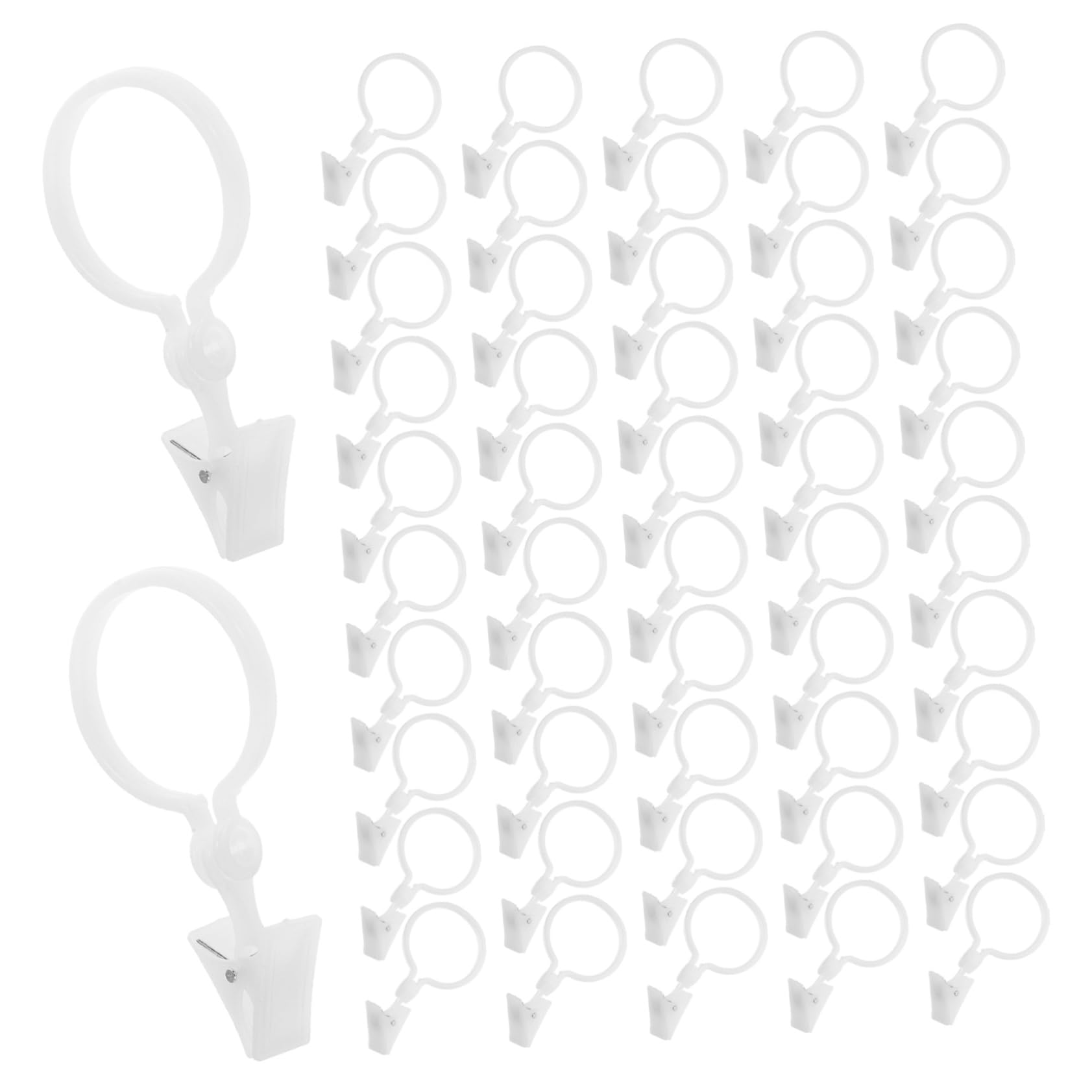 Anillos para barra de cortina de plástico transparentes y compatibles con barras romanas 100pcs