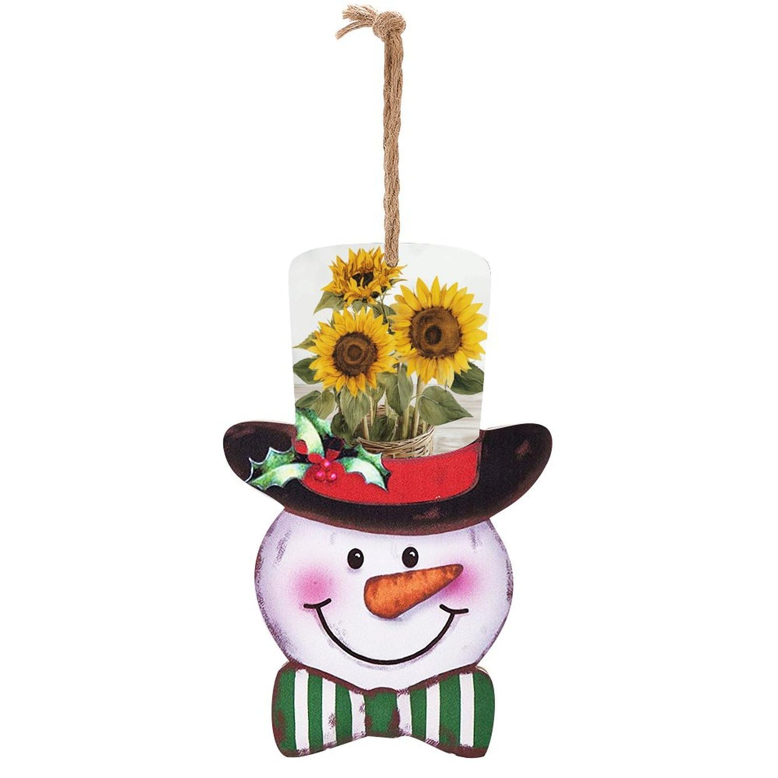 Panneau mural de Noël en bois et tournesols pour une déco de fête rustique chic