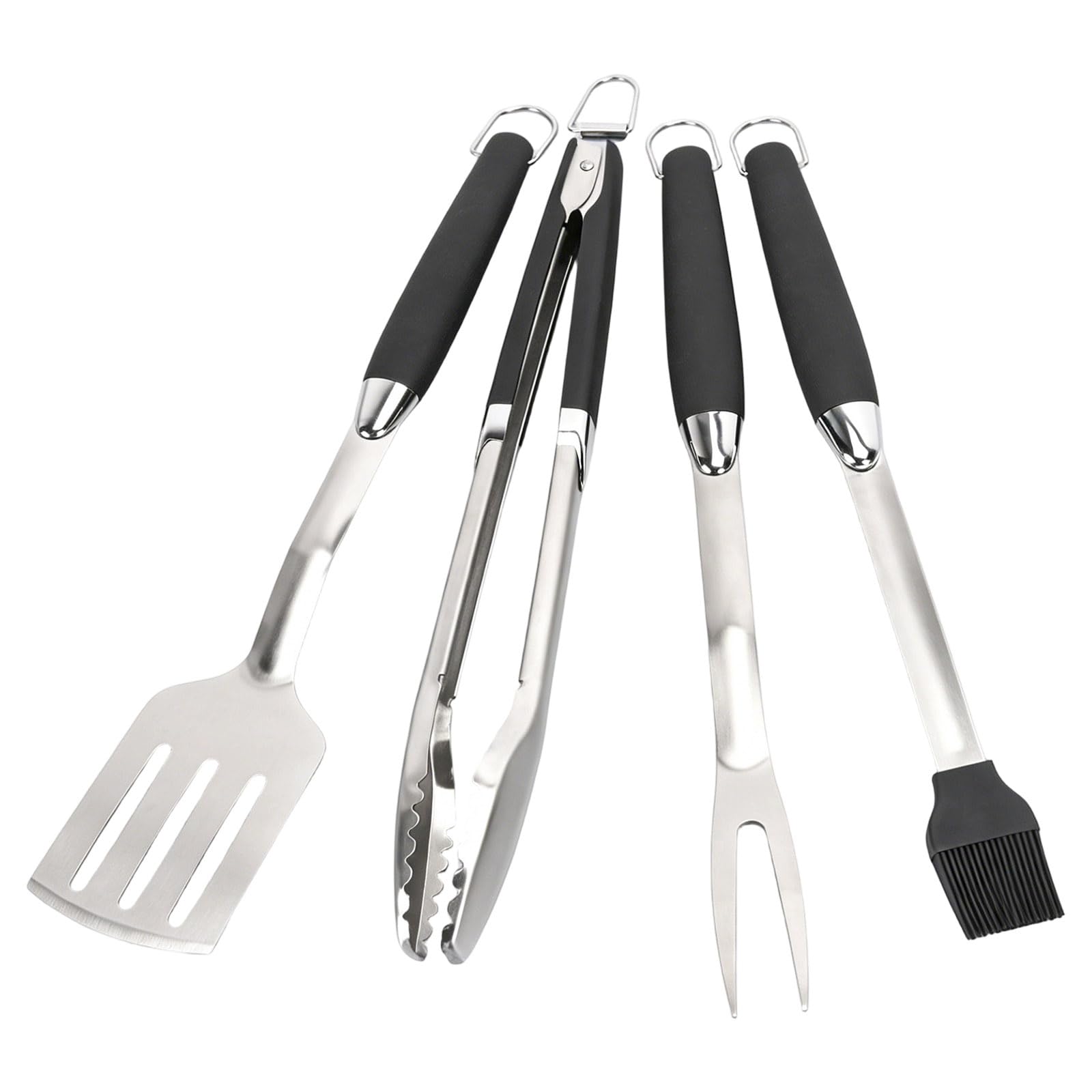 EXQIOUR Multipurpose Stainless Steel Barbecue Utensils Grilling Set with Nonslip Handle for Tailgating Family Gatherings Ergonomic Barbecue Equipment