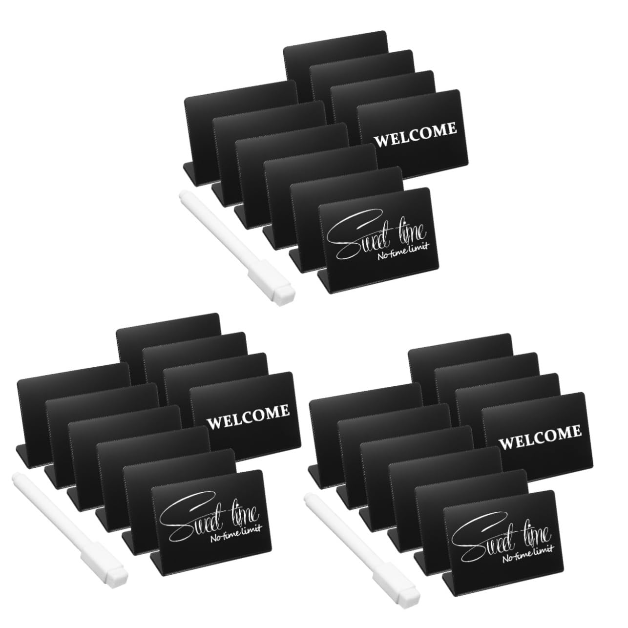 ARTIBETTER 3 Sätze Teiliges Acryl Tischaufsteller Wiederverwendbare Beschreibbare Kreidetafeln Mit Weißem Stift Vielseitig Für Hochzeit Party Bäckerei Buffet Zur Tischnummer Und 10 Stück * 3