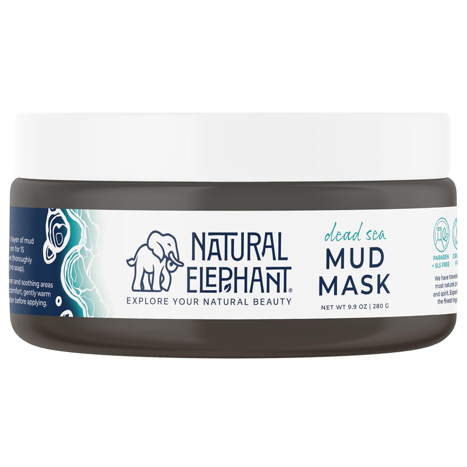 Natural Elephant Dead Sea Mud Mask (40oz (Pack of 4 9.9oz Jars))