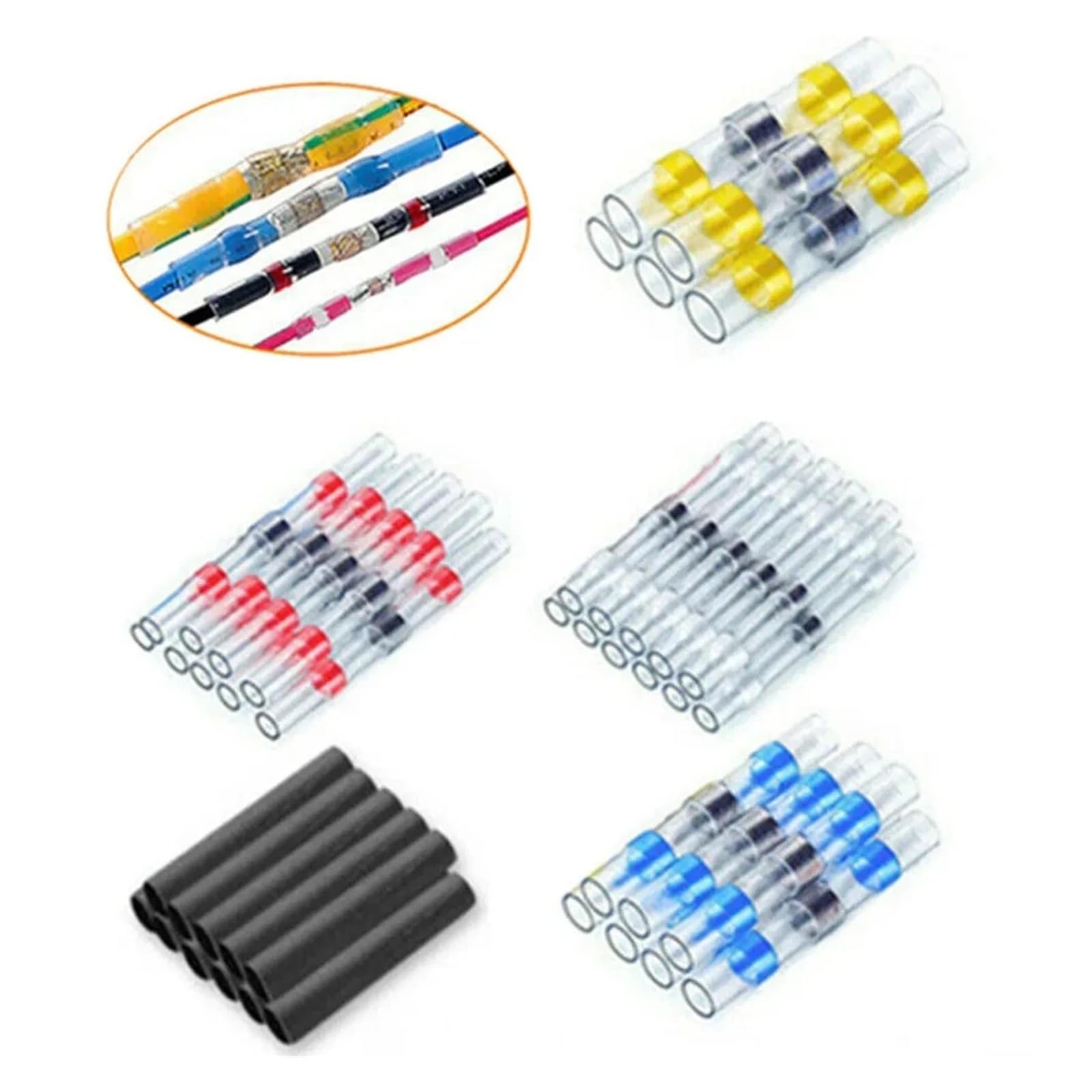 300 Stück - 800 Stück Lötversiegelte Drahtverbinder Wärmeschrumpfkolben | Steckverbindersatz for Kfz-Schiffsisolierung(250PCS)