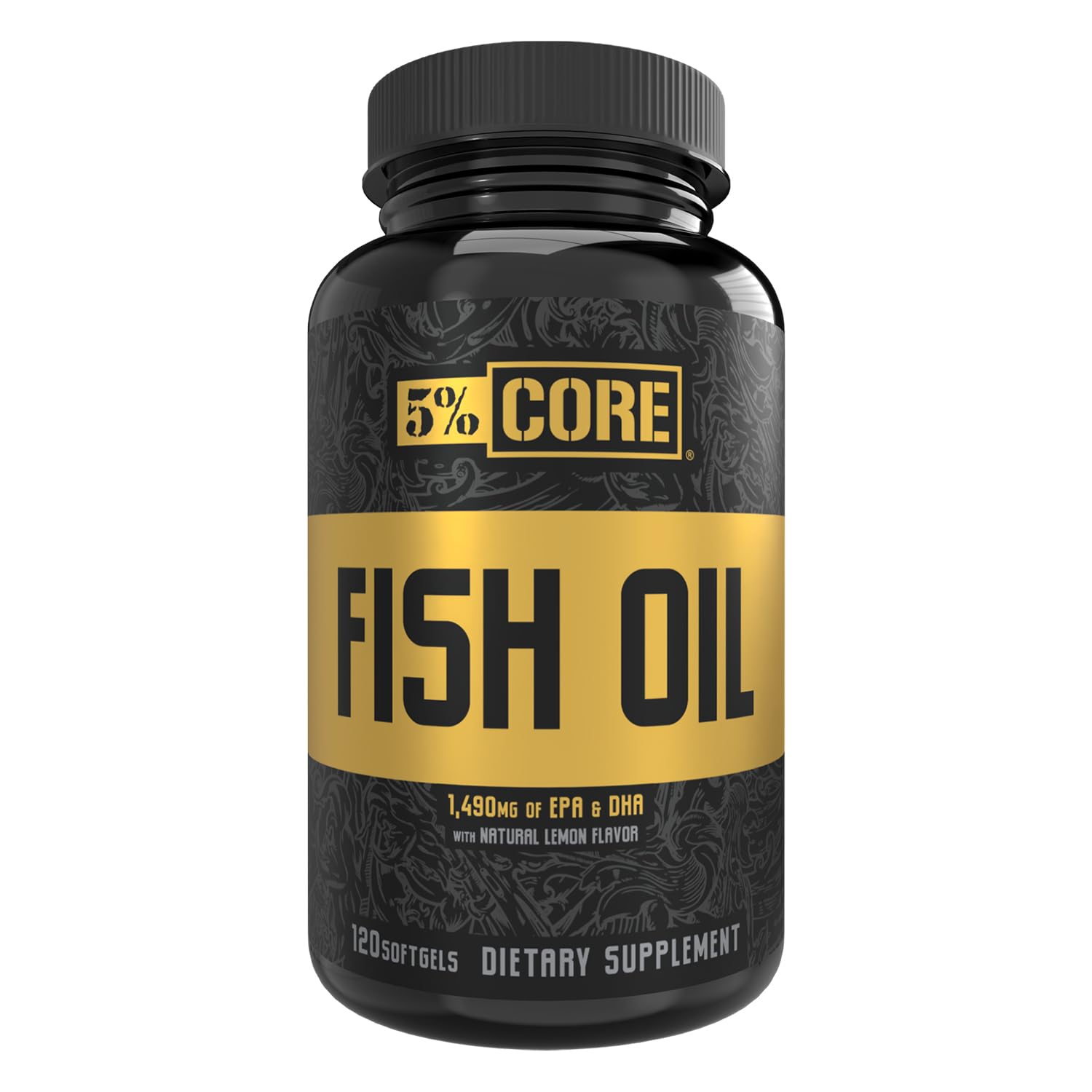 Core Fish Oil Supplement | 2,500 mg EPA DHA Omega 3 Fatty Acid Supplement | Burpless Fish Oil for Faster Recovery, Joint Support, Heart Health (60 Servings / 120 Softgels)