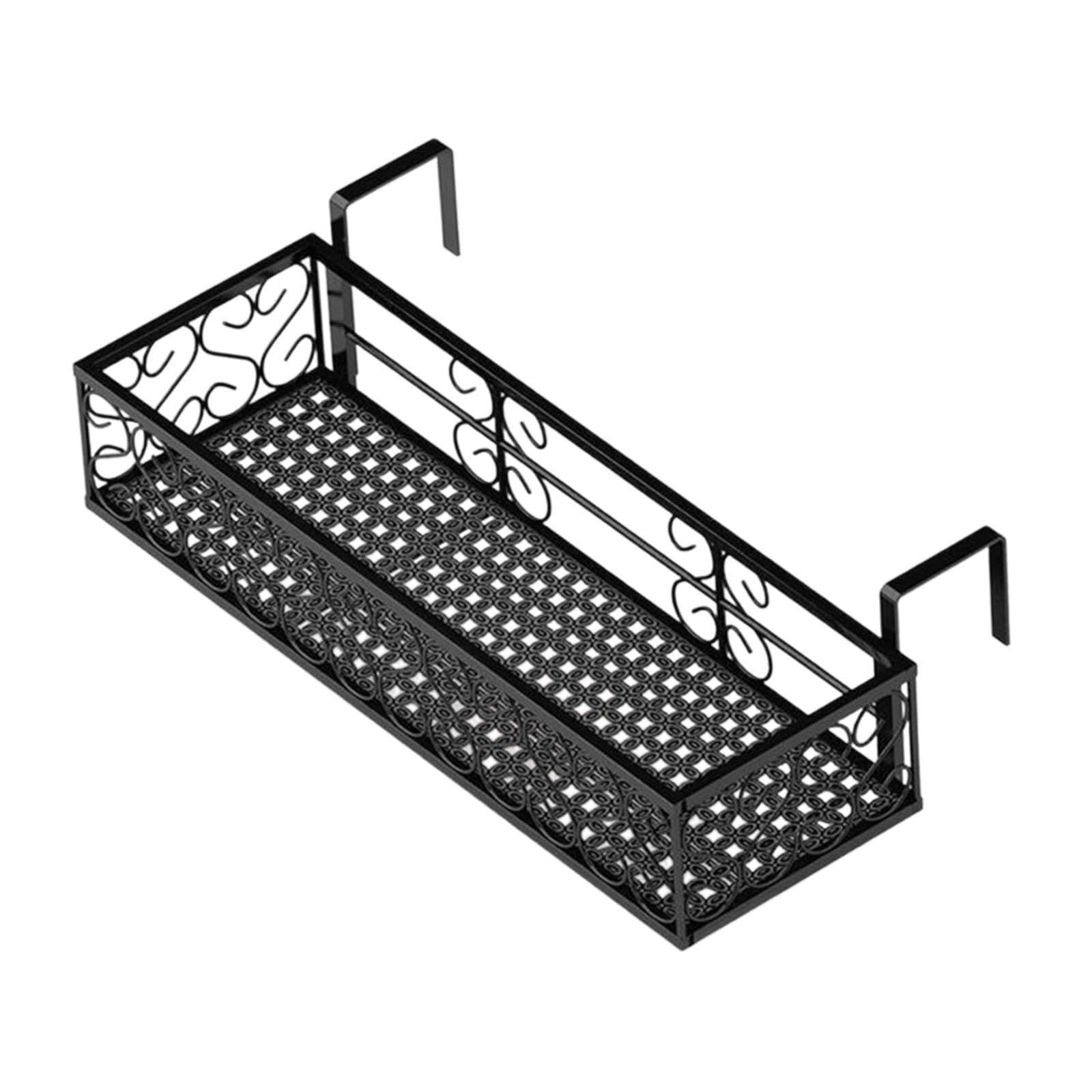 Support à plantes durable pour pots de fleurs, étagère suspendue pour jardinière, balcon terrasse. Idéal pour mettre en valeur vos fleurs tout en gardant l'espace, Noir, 60 cm