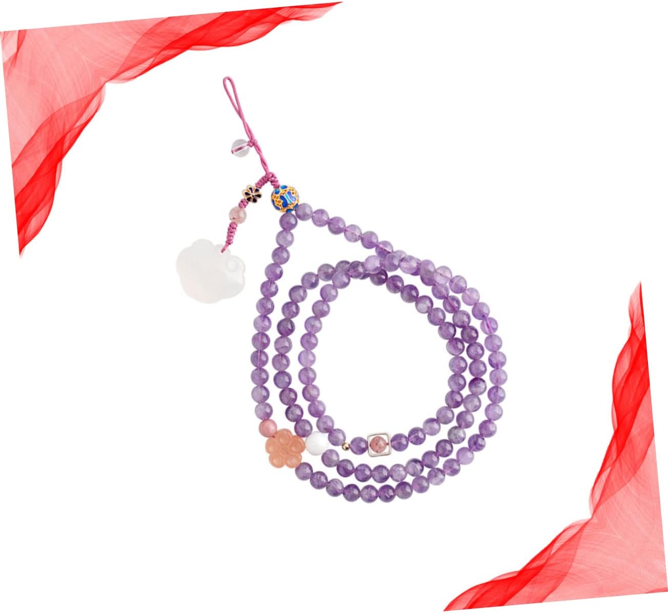 NUOBESTY Natural Amethyst Phone Lanyard Stylish Phone Cord for Phone Decor Easy Attachment Versatile Use Durable Material for and Accessories