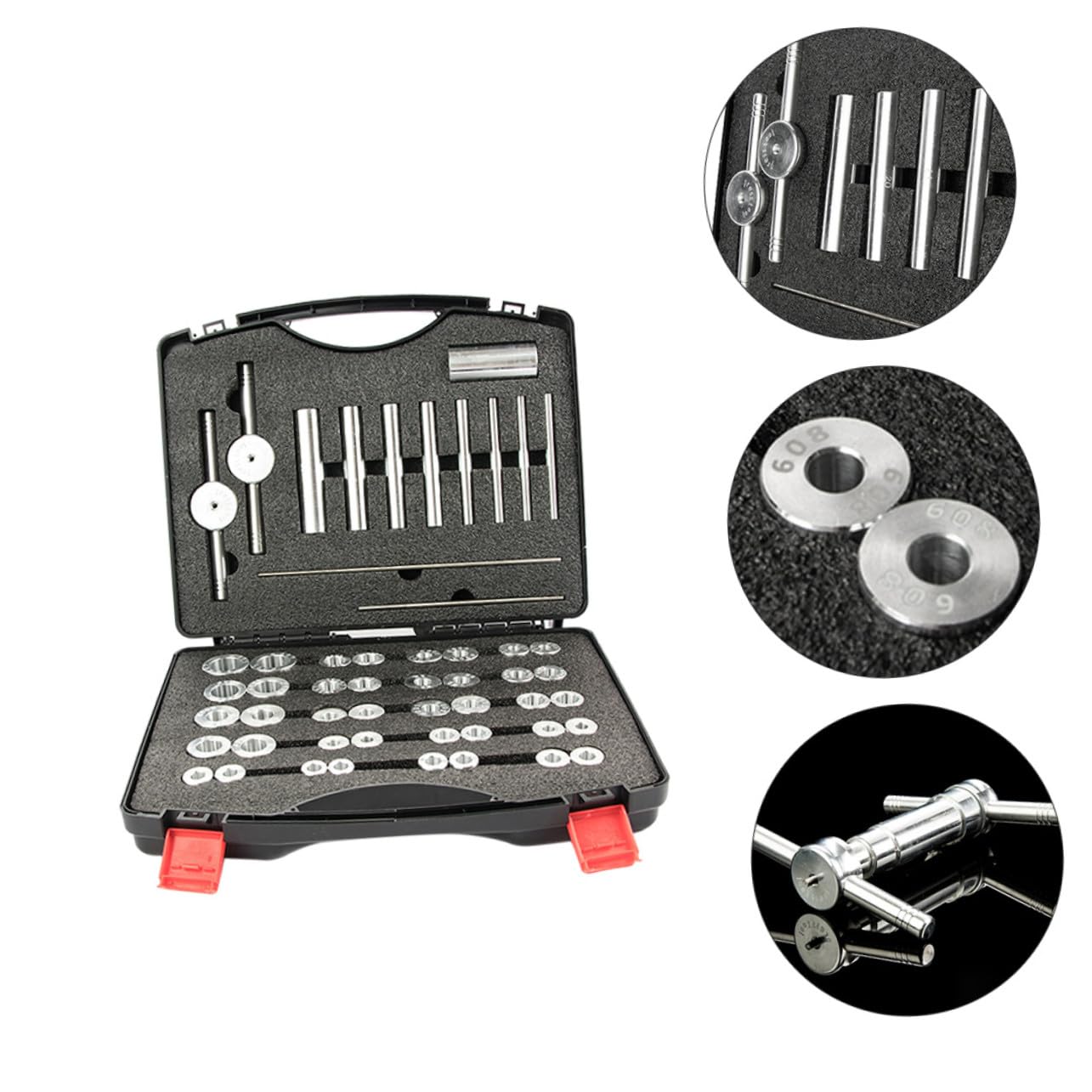 SUPVOX Kit de Instalación de Cojinetes de Bicicleta Negro 1 Juego | Aleación de Aluminio Cnc, Mango Antideslizante, para Buje y Rueda, Mantenimiento Doméstico