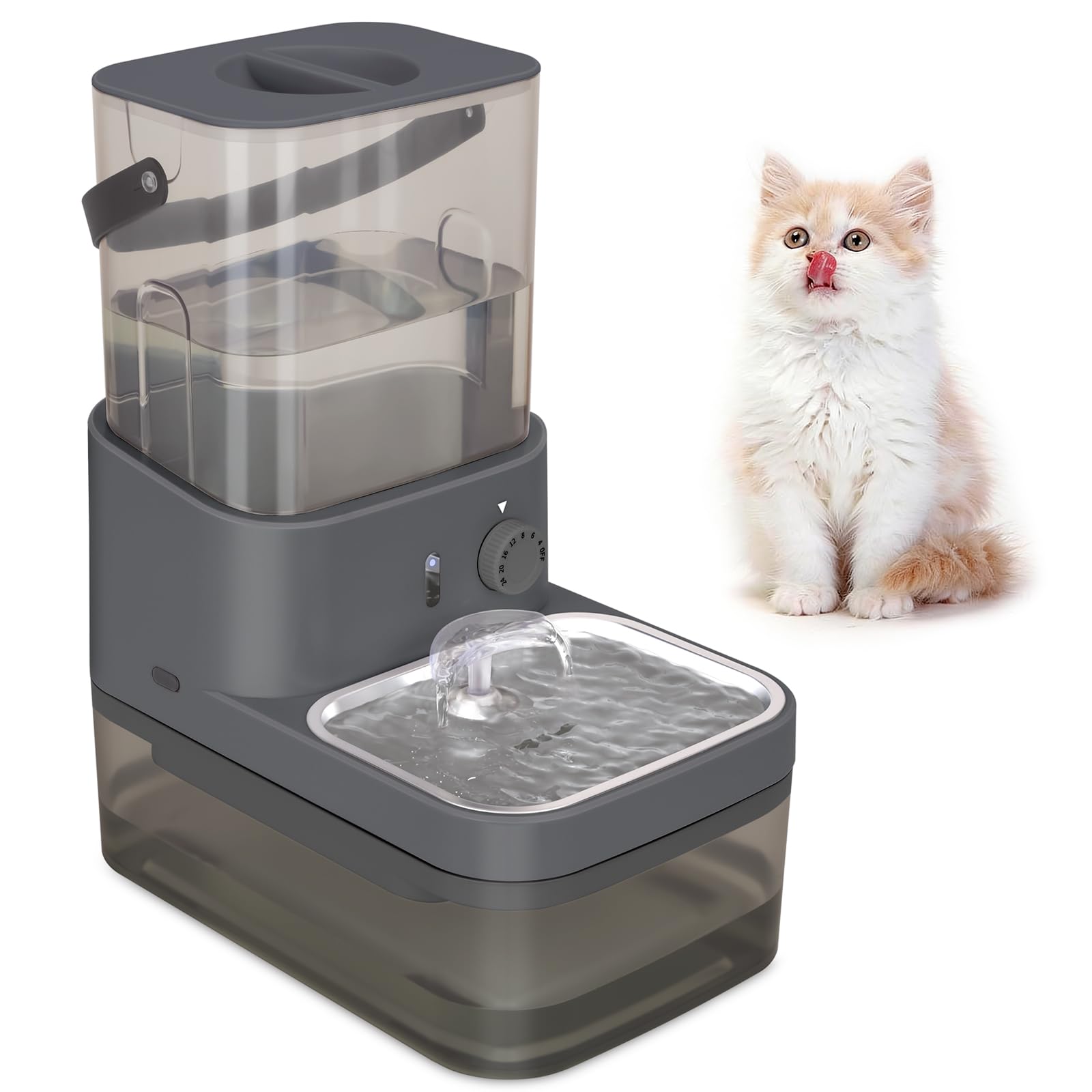 GOYJOY Smart Pet Water Fountain,Filterless Cat Water Fountain No Filter,3L/102oz Ultra Silent Cat Fountain, Separation Design