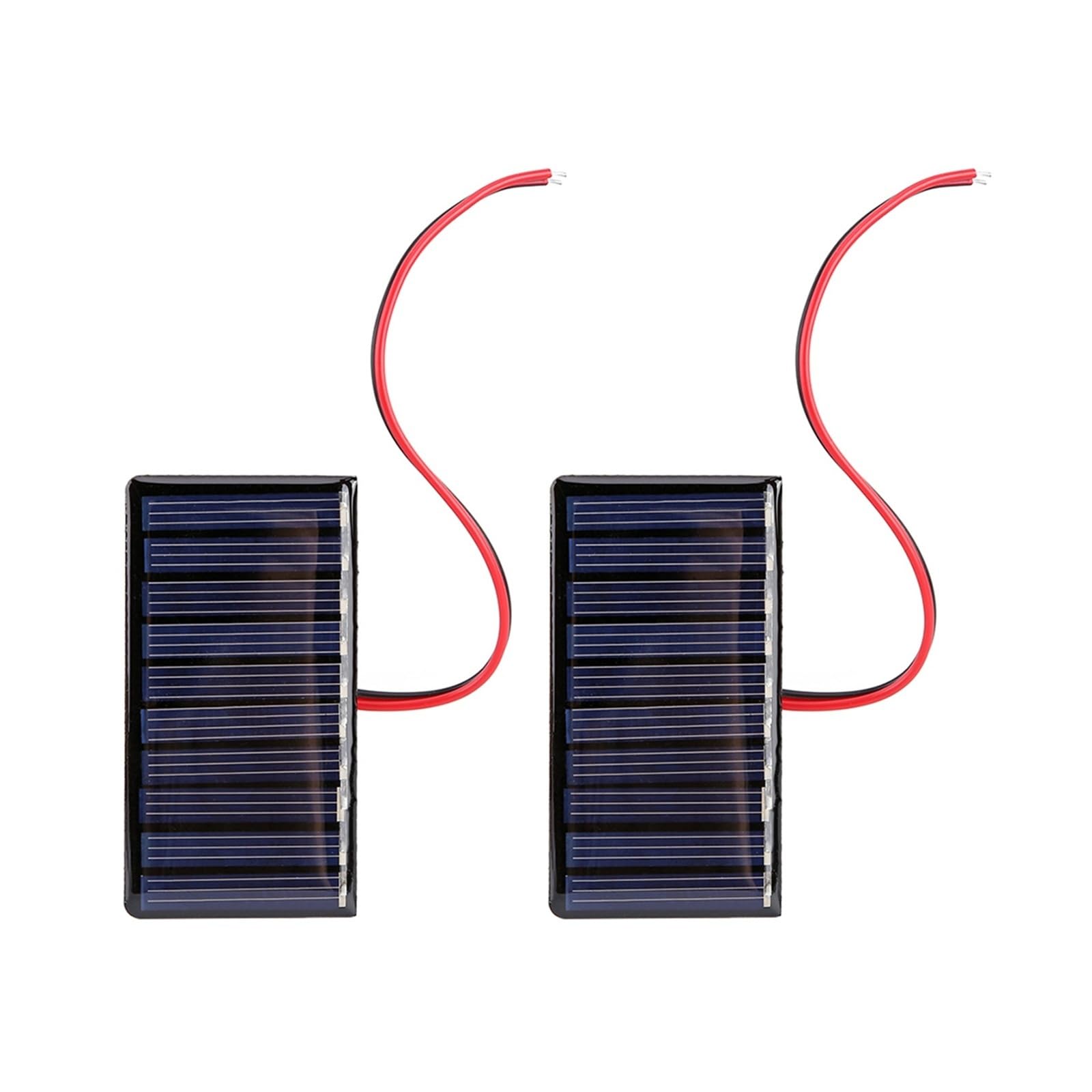 5V 75mA Solar Panel Mini Solar System Polysilicon Board Solar Cell Polycrystalline Solar Epoxy Panel(2pcs 5V 0.3W)