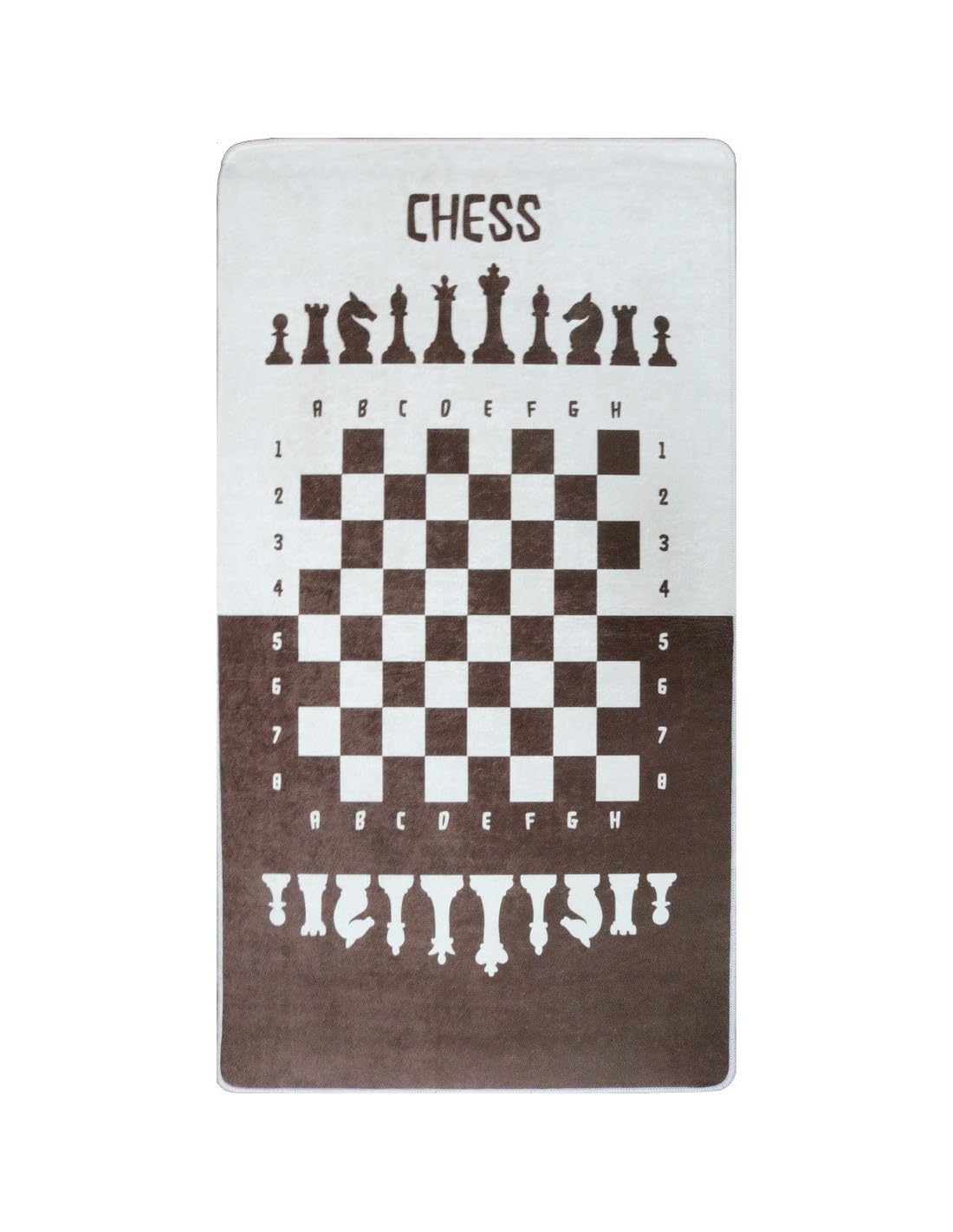 Tapis échec marron Mani Textile en taille 100x150cm pour salon