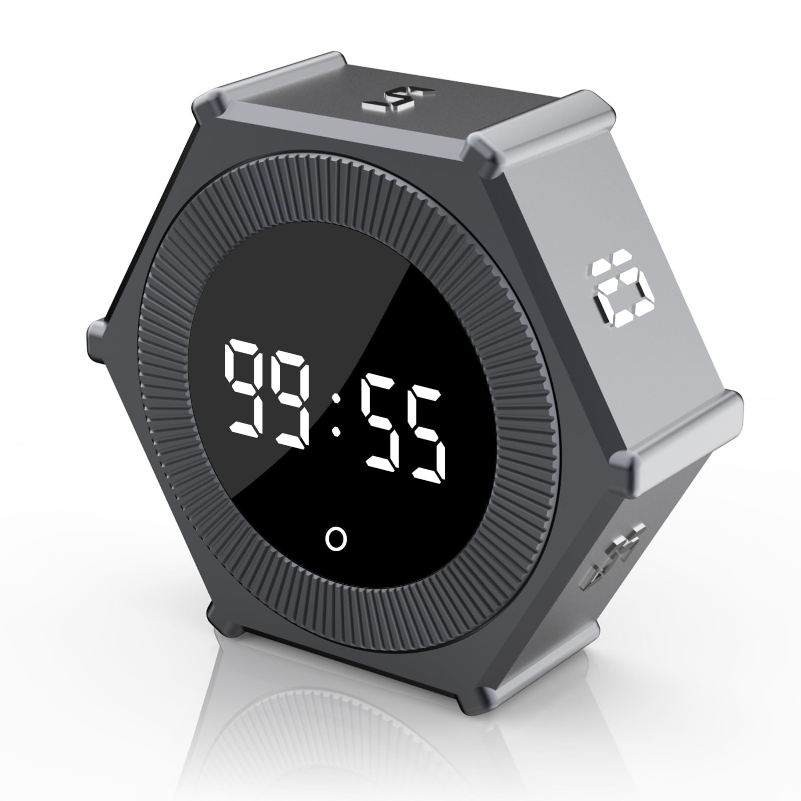 Pomodoro Timer with Gravity Rotation, 99 Minutes Desk Productivity Timer, Countdown & Countup Focus Time Management Tool for Kitchen, Work, Study, Adjustable Sound & Brightness, Magnetic Pad Back.