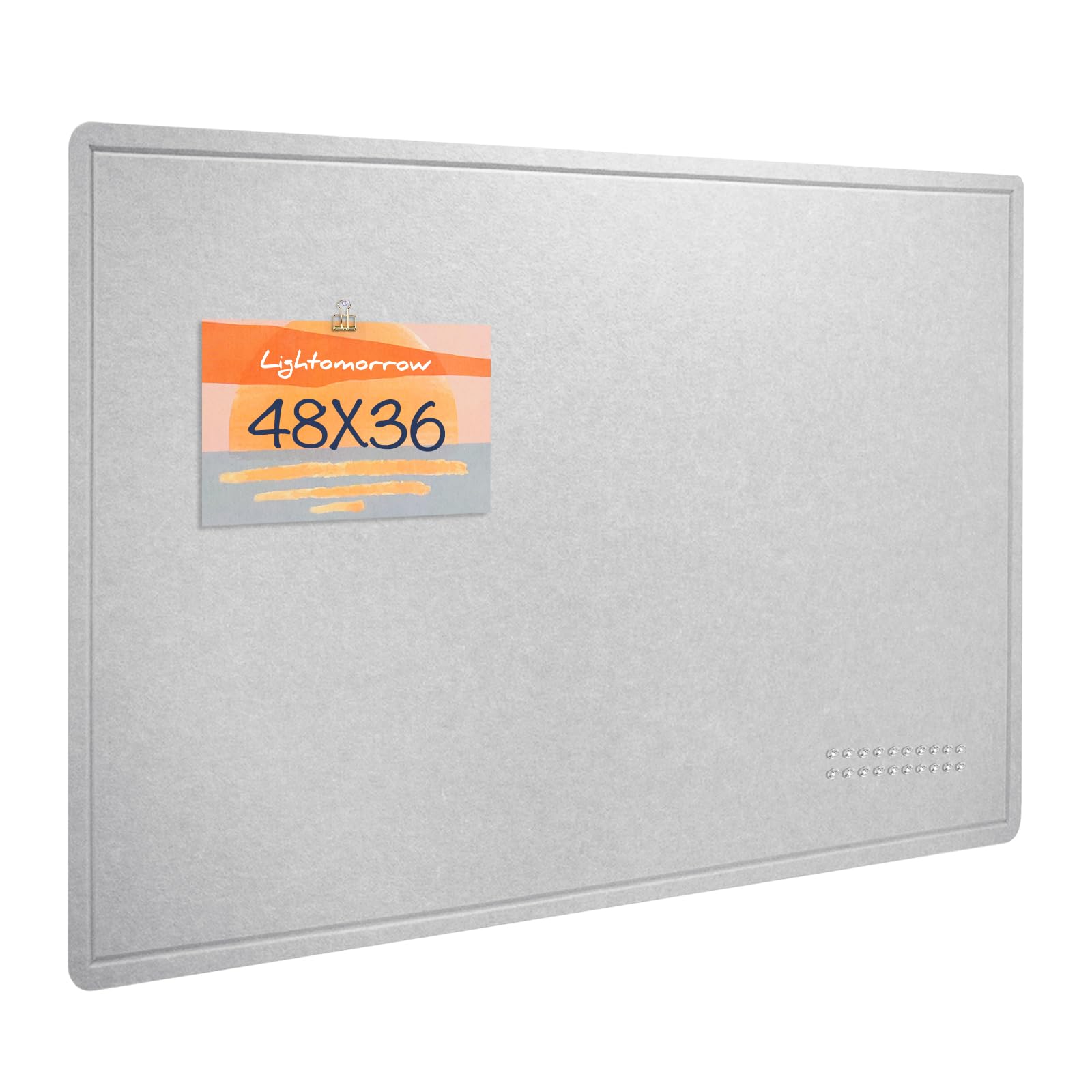 Lightomorrow Large Bulletin Board - 48 x 36 Inches, Decorative Felt Pin Board for Wall - 4' x 3' Foldable Photo Display Board with Self-Adhesive Tape,