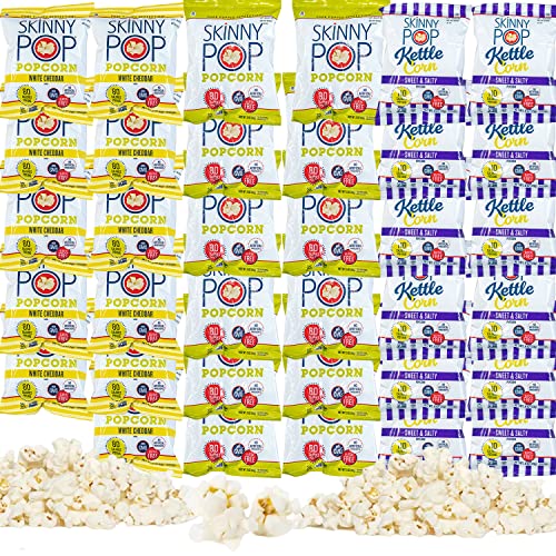 SKinnyPop Popcorn Variety Pack 35 count .5/.8 oz bags Packaged By Bools Gourmetian