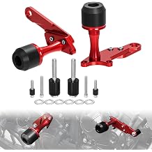 CBR500R/X/F Frame Sliders Protector Crash Pads Bobbins Compatible with CBR 500R 2019-2023 CB500X/CB500F 2013-2023 CNC Motorcycle Fairing Guard Crashpads Protector Falling Impact Guard Red