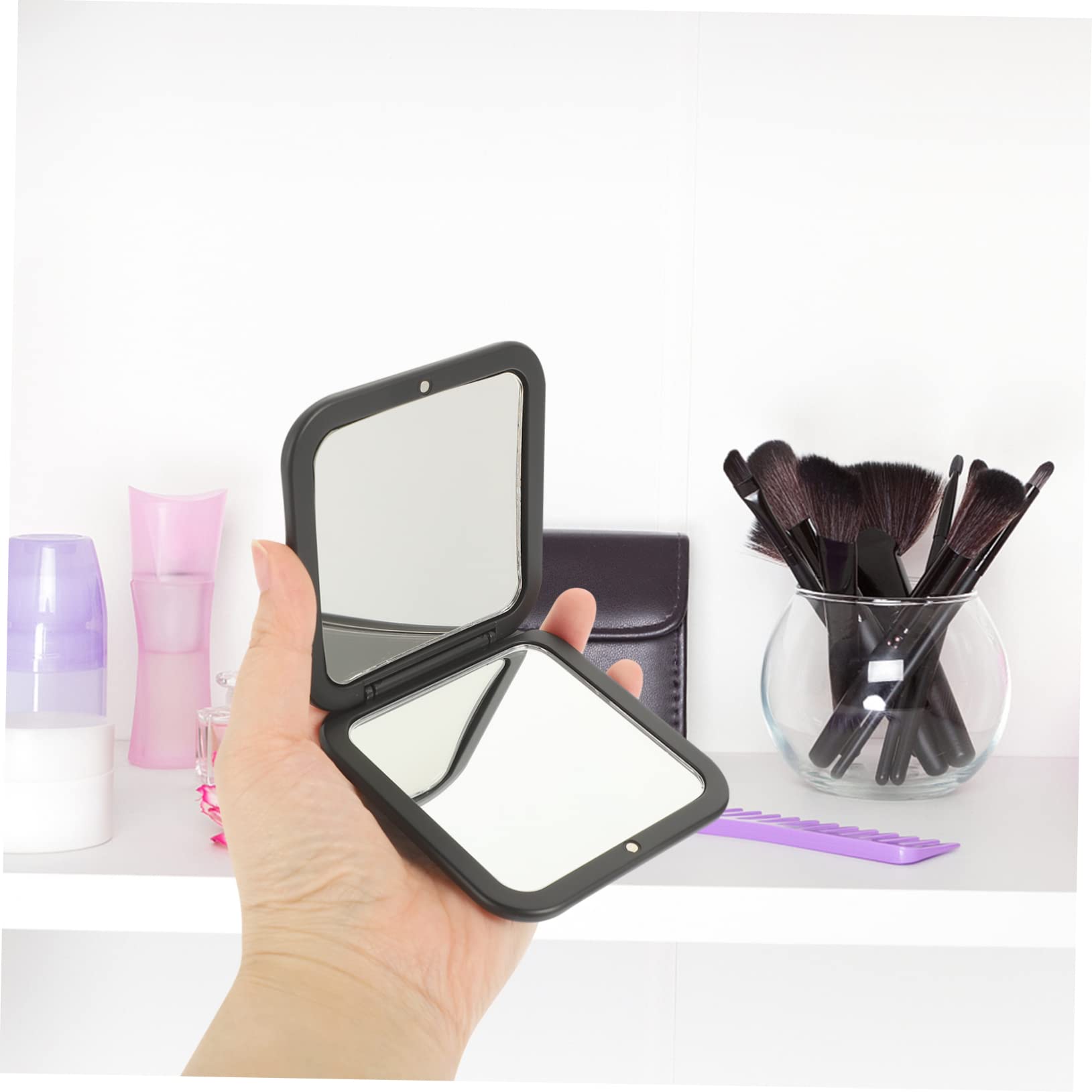 Healeved 3stücke Klappbarer Mini-Magnifying Makeup Spiegel Tragbarer Taschenspiegel Für Reisen Und Makeup Faltbares Design Für Praktische Anwendung Unterwegs Vergrößerung
