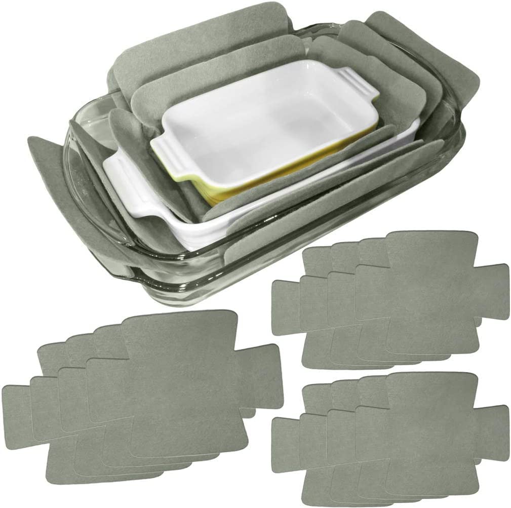 Generic Bakeware Protectors, Set of 12, Grey Polyester, Rectangular, Woven/Fabric, Baking Dish Separators