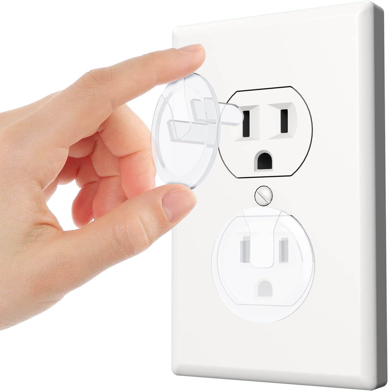 HZJD Clear Outlet Covers, Child Proof Outlet Protector, Baby Electrical Safety, Easy Install Outlet Plug Covers(30 Pack)