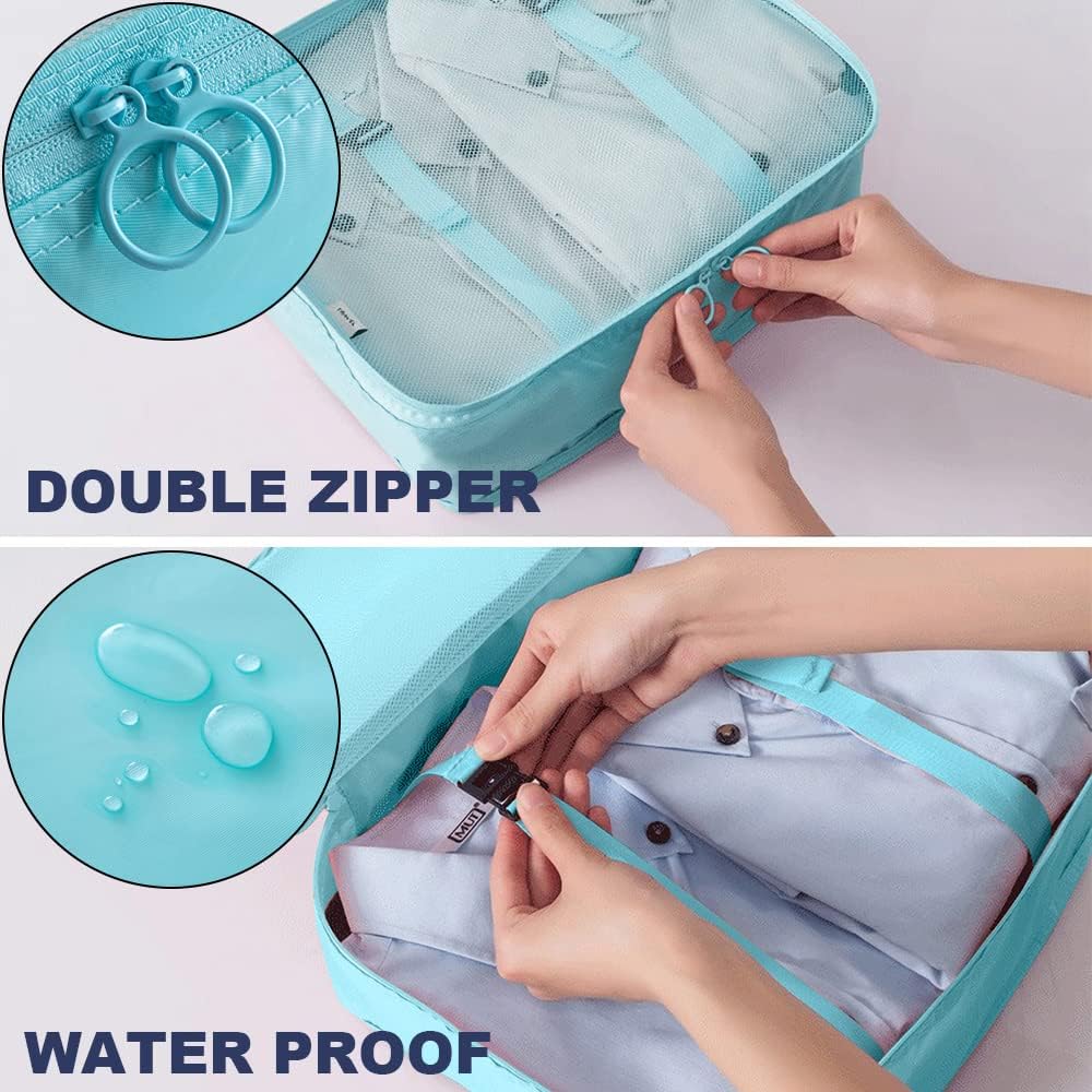 2 Set of 14 Pieces Luggage Organizer with Shoe Bag, Travel Bags