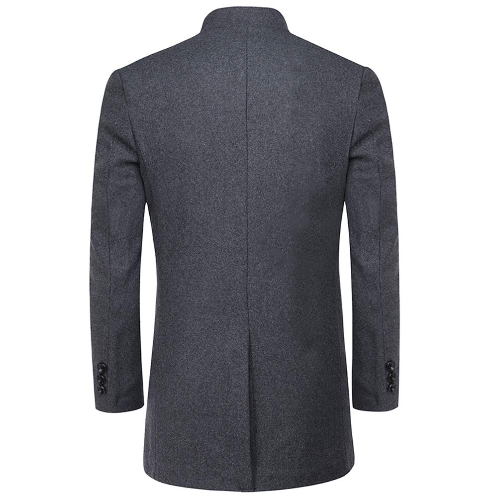 YOUTHUP Cappotto da Uomo Invernale in Lana Spessa Trench Cappotto di Media Lunghezza Slim Fit Imbottito Caldo Casual Peacoat