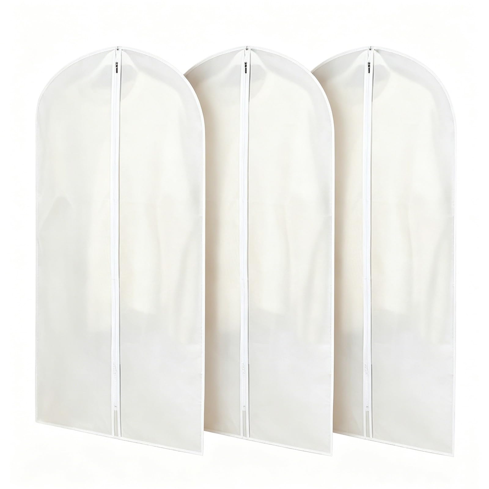 3 Pack Garment Covers for Hanging Clothes, Translucent Garment Bag, PEVA Suit Bags for Coats and Skirts