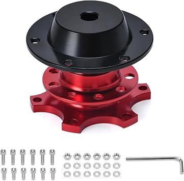 Car Steering Wheel Hub Steering Wheel Quick Release Snap Off Hub Adapter Steering Wheel Hub Boss Kit VR3859 Auto Parts Red