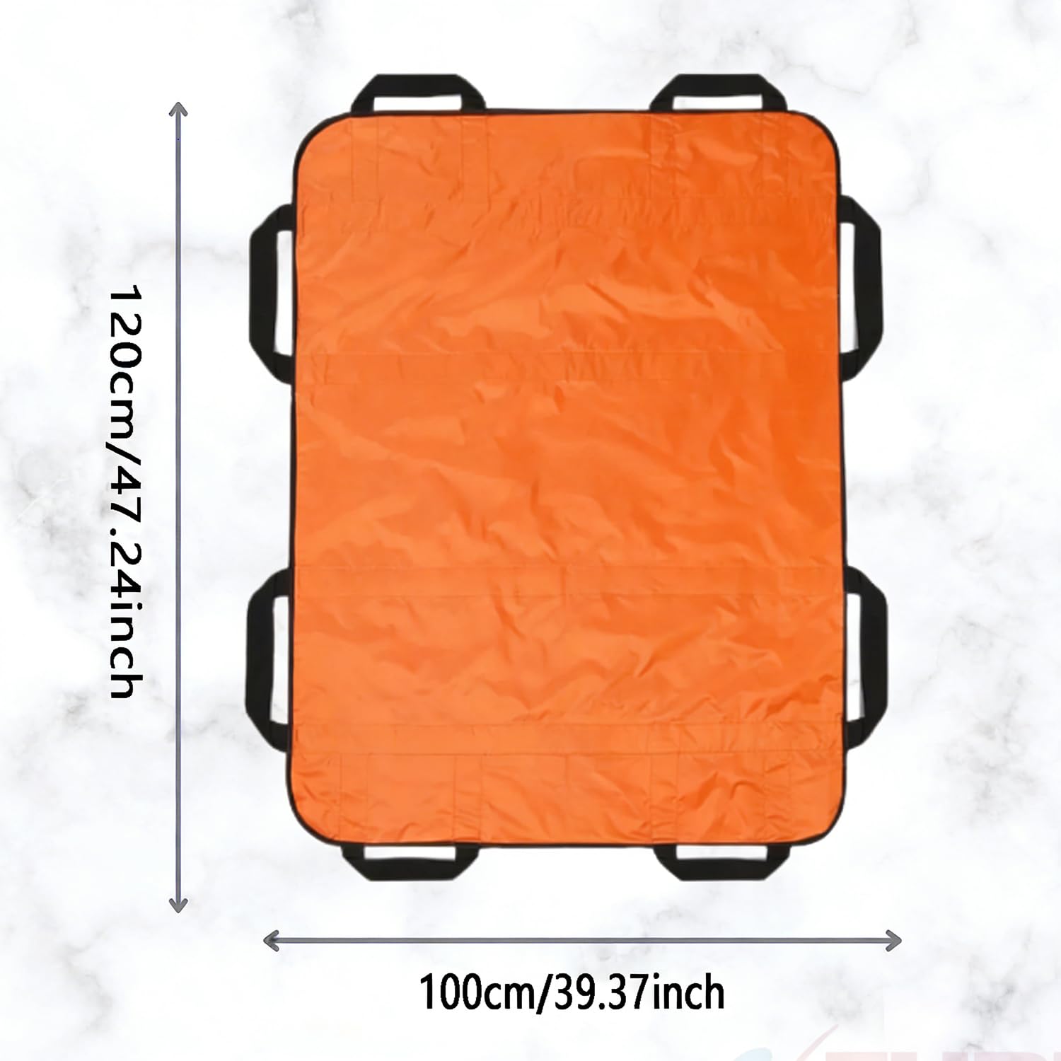 Drap De Transfert Patient, Drap De Glisse Avec Poignée 120 x 100 Cm, Alaise Glissante Pour Personnes Alitées, Pour Personnes Âgées, Patients Alités Et Mobilité Réduite–Supporte Jusqu’à 180 Kg (orange)