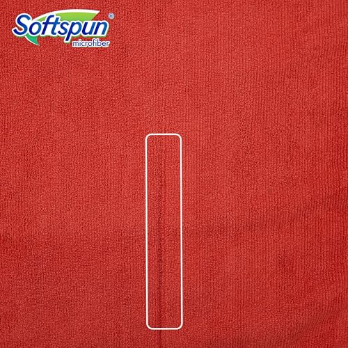 Image of SOFTSPUN B Quality Microfiber Cloth - Going Cheap! 15 pcs - 40x60 cms 340 GSM Assorted Colour Thick Lint & Streak-Free Multipurpose Cloths - for Car Bike Cleaning Polishing Washing & Detailing.