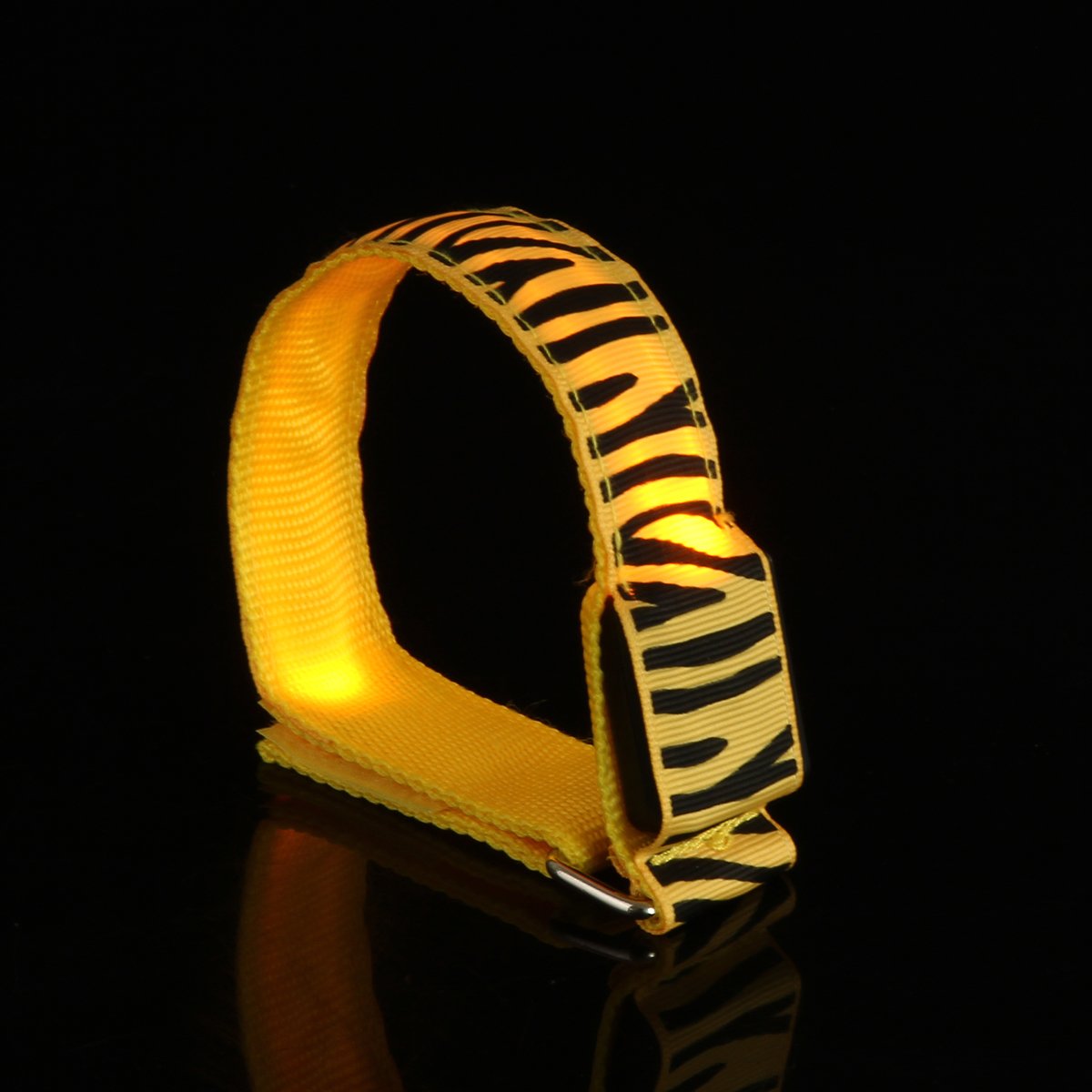 HOUZON LED Safety Wrist Band Cycling Jogging Walking Reflective LED Armband Yellow