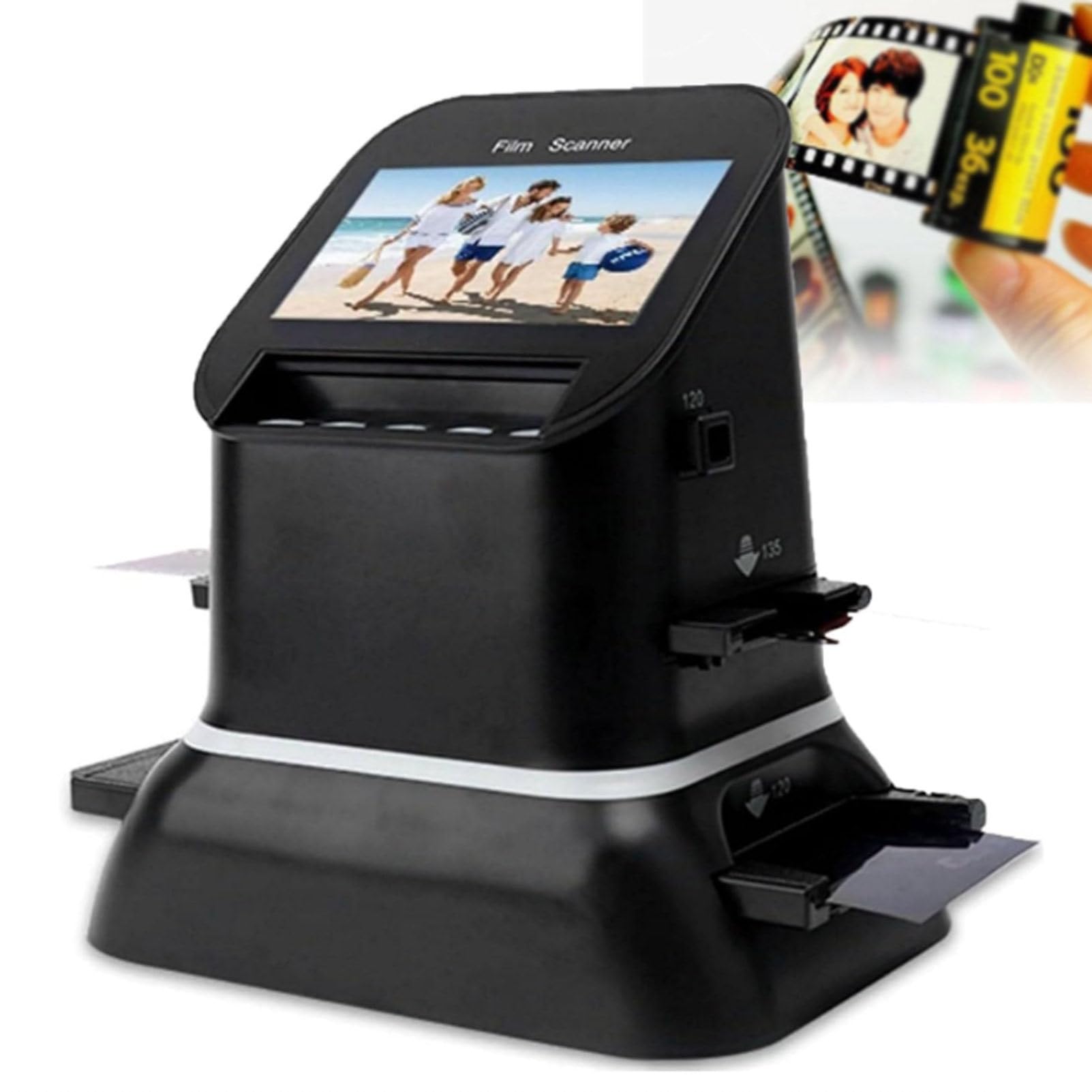120 High Resolution Film Slide Scanner, for 35mm, 135,126,127 Negatives & Slides to Digital JPEG, Professional Film Scanner Supports Image Preview & Editing-image-22