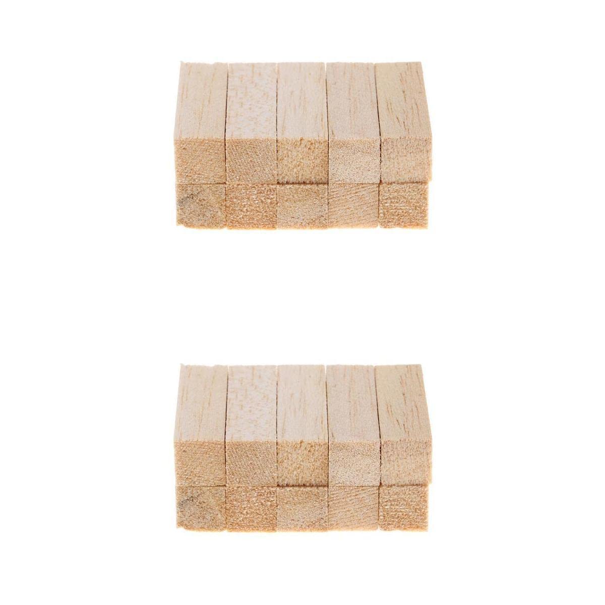 20 Pieces Square Balsa Wood Stick Block Unfinished Woodcraft Dowel Rod 5/8CM-image-25