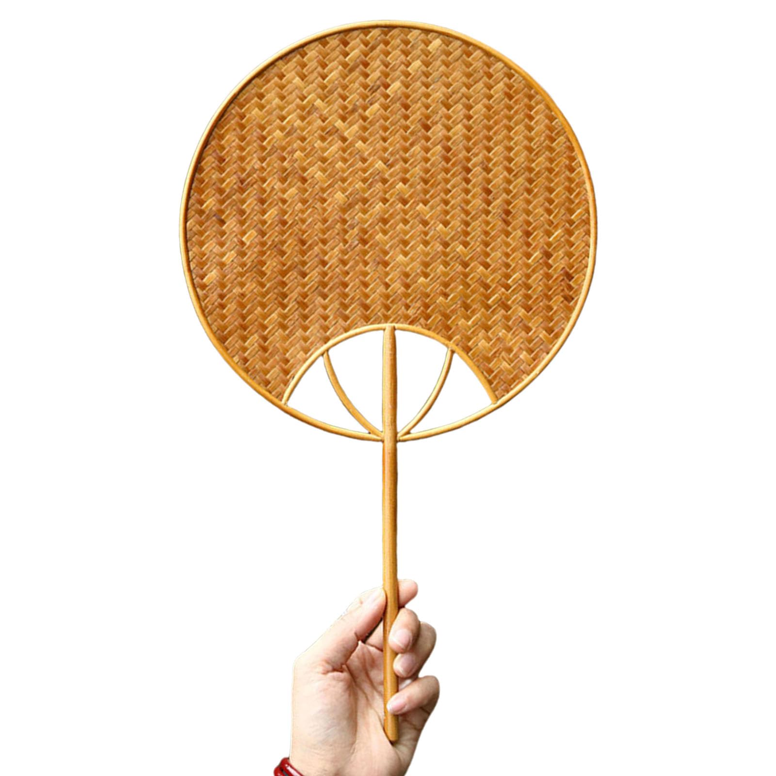 Tsophreniq Natural Handwoven Fan for Cooling At Parties Beach Days and Cultural Festivals Chinese Styles Handheld Gift Cooling