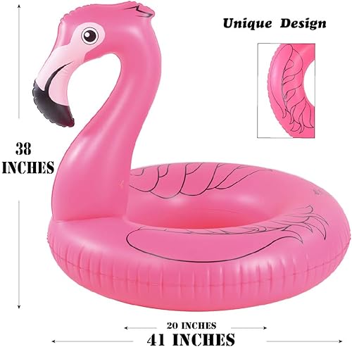 Vista 12 de Inflatable Flamingo Pool Float Tube for Party, Inflatable Raft Pool Toys, Pool Float for Adults and Kids Blanco