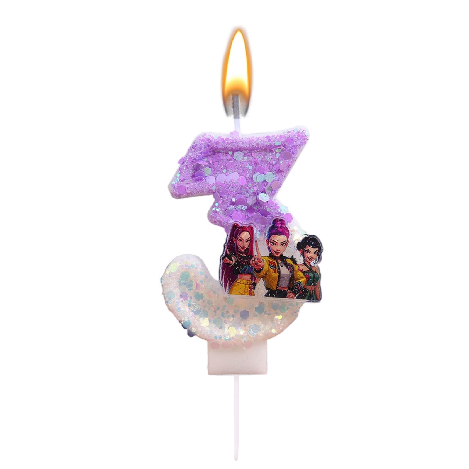 Korea Pop Demon Movie Hunters Birthday Number 5 Candles, Cute Cake Decoration, Perfect for Birthday Party Decorations (5) — view 11